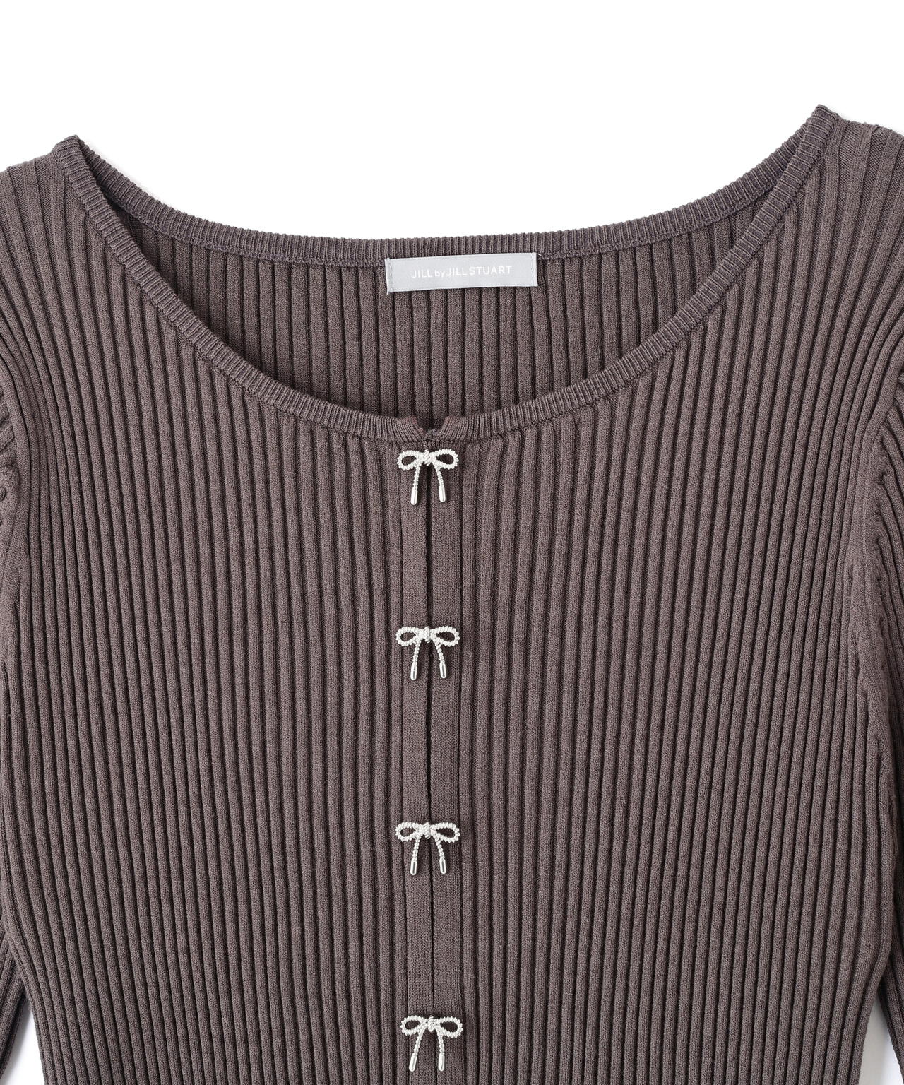 リボンビジューリブニット