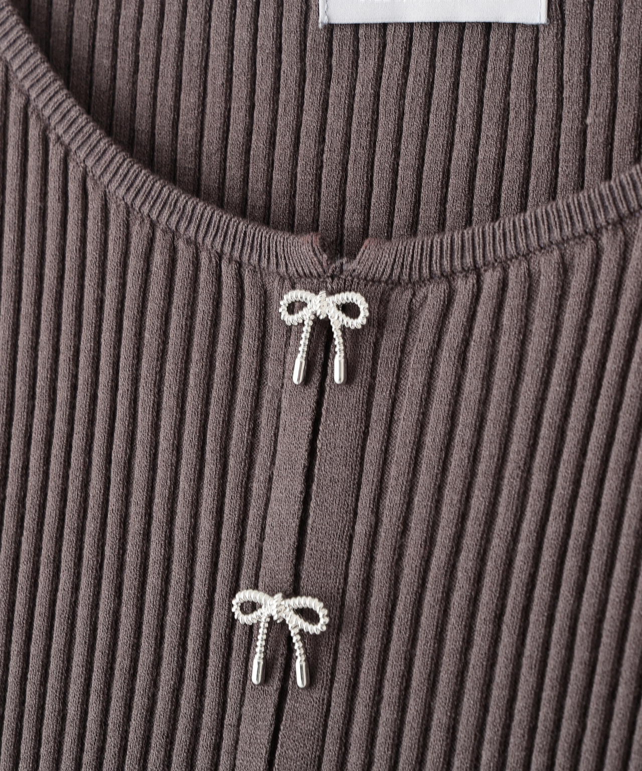 リボンビジューリブニット