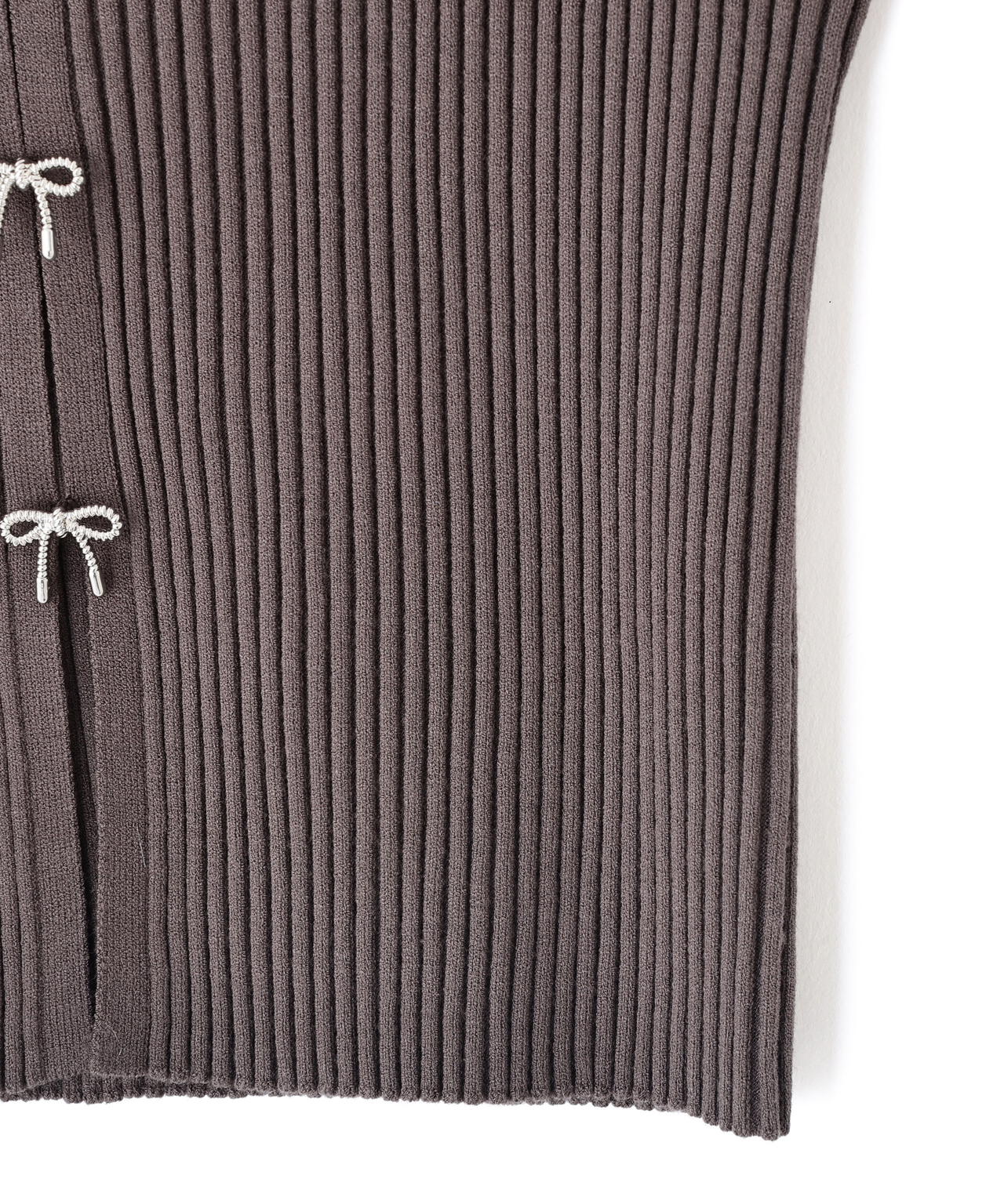 リボンビジューリブニット