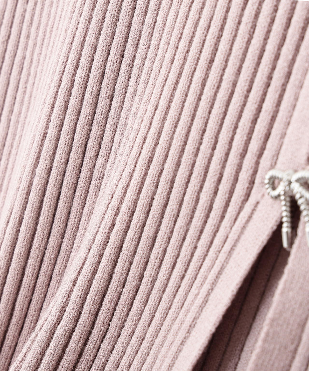 リボンビジューリブニット