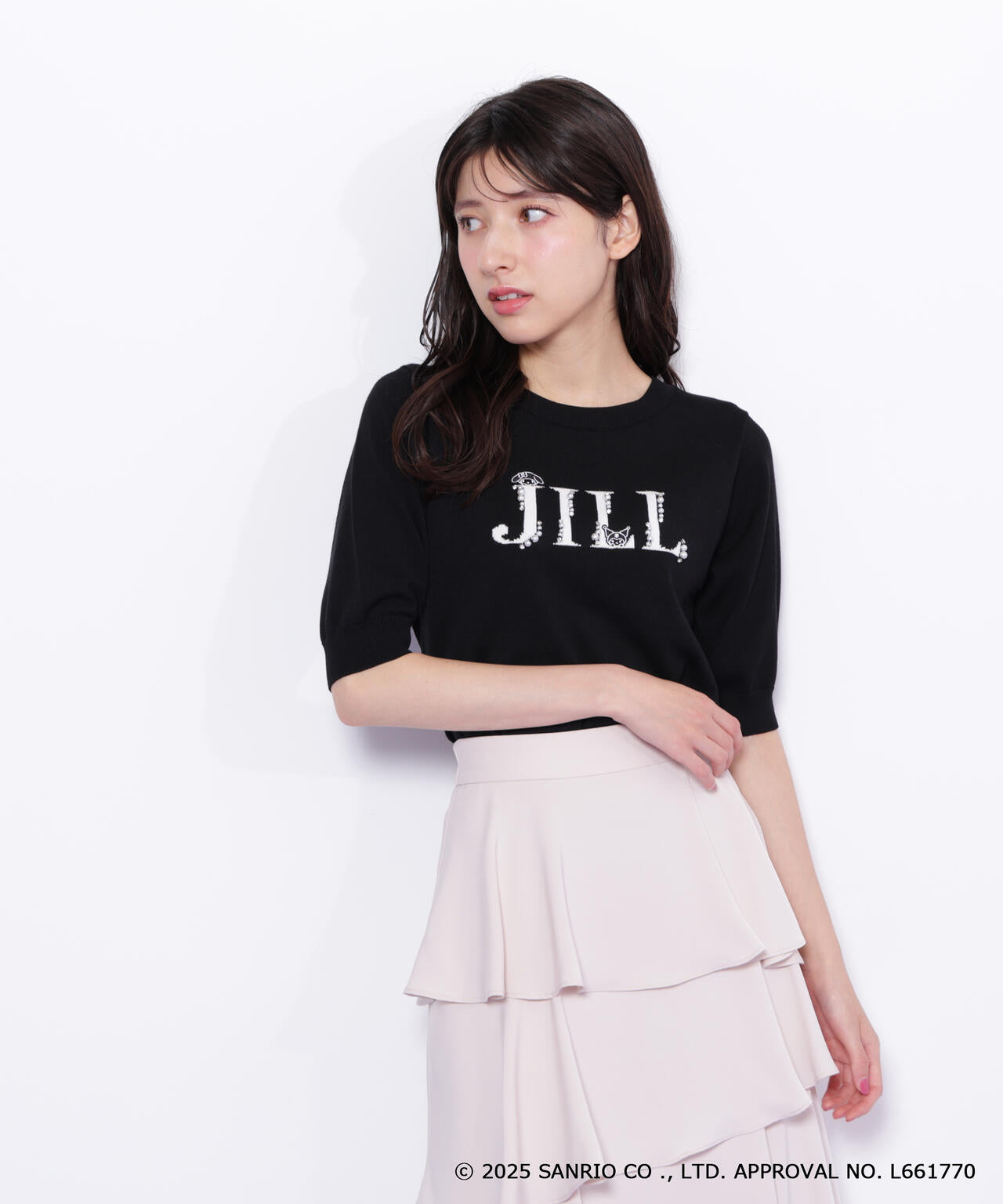 ＜マイメロディ＆クロミコラボ＞ロゴジャガードニット