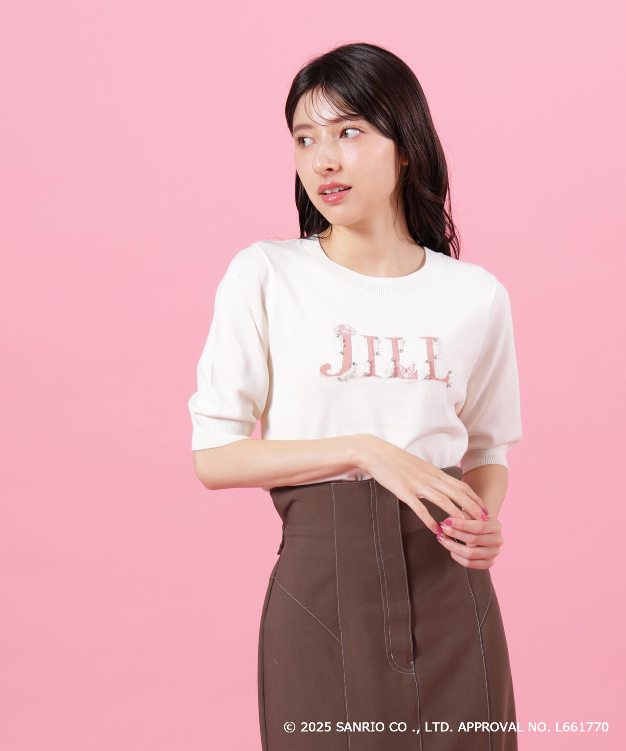 ＜マイメロディ＆クロミコラボ＞ロゴジャガードニット