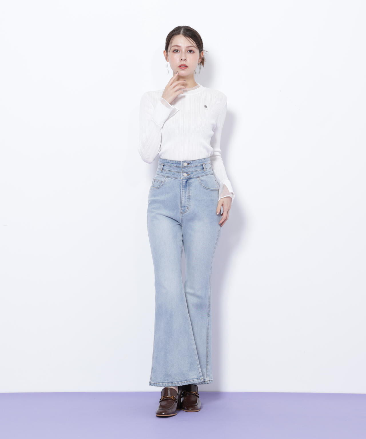 シアーフリルニット