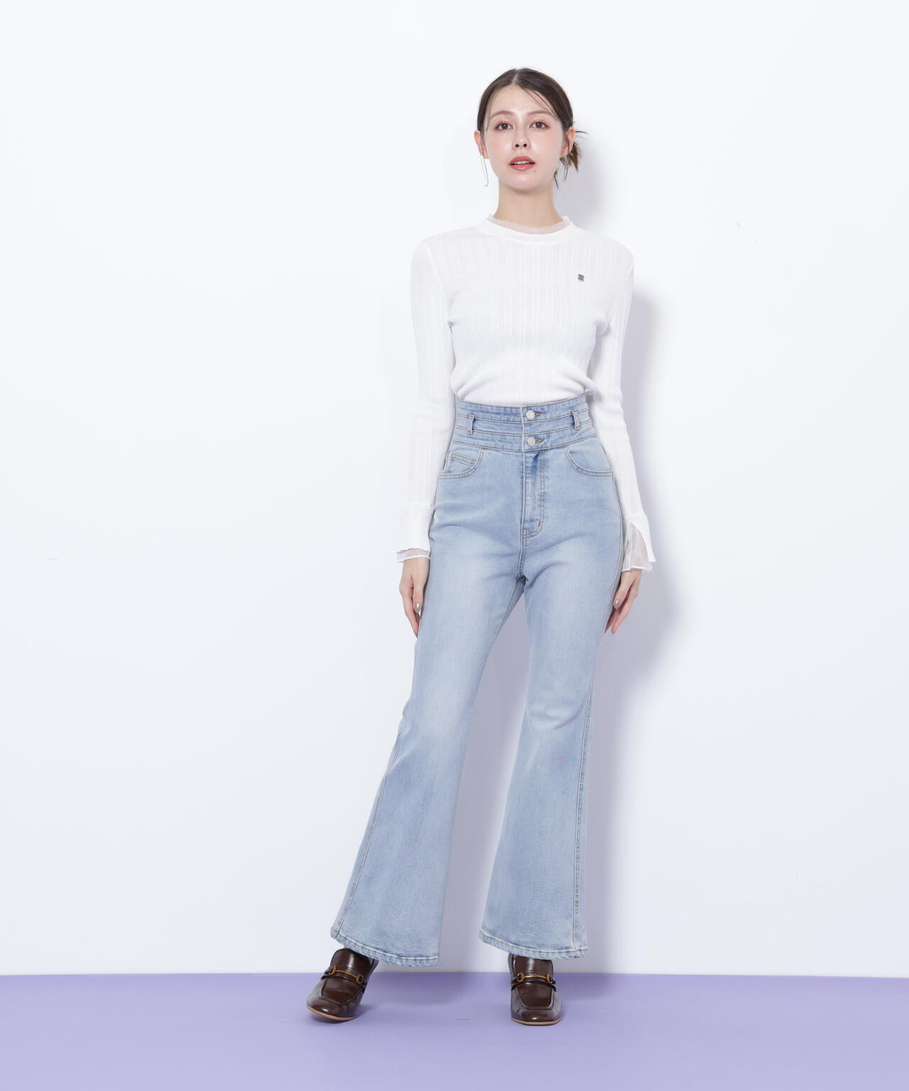 シアーフリルニット