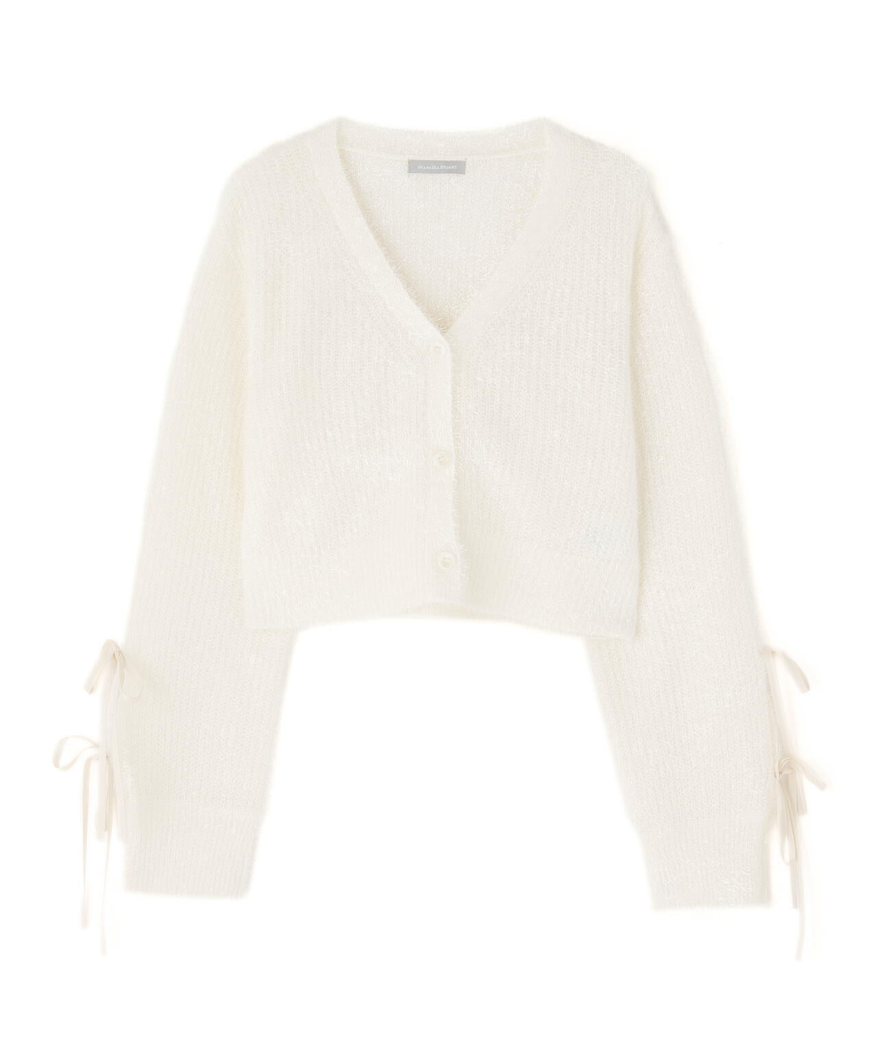 「ジルスチュアート」カーディガン　白色　着用1回のみ　美品 サイズＭ スカシアミミニカーディガン | ジル バイ ジル スチュアート(JILL by