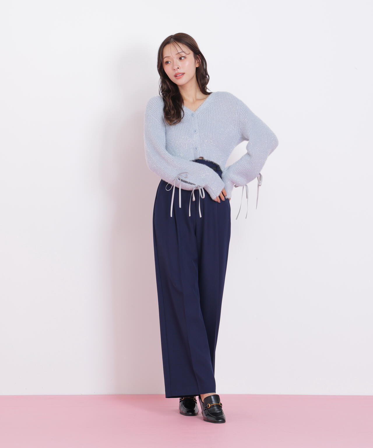 フィルムフェザーヤーンカーディガン