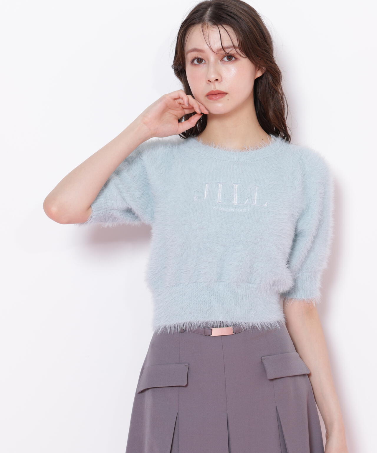 未使用級✨グッチ ターコイズブルー シャギーニット Sサイズ ロゴ刺繍 未使用級✨グッチ ターコイズブルー シャギーニット Sサイズ ロゴ刺繍