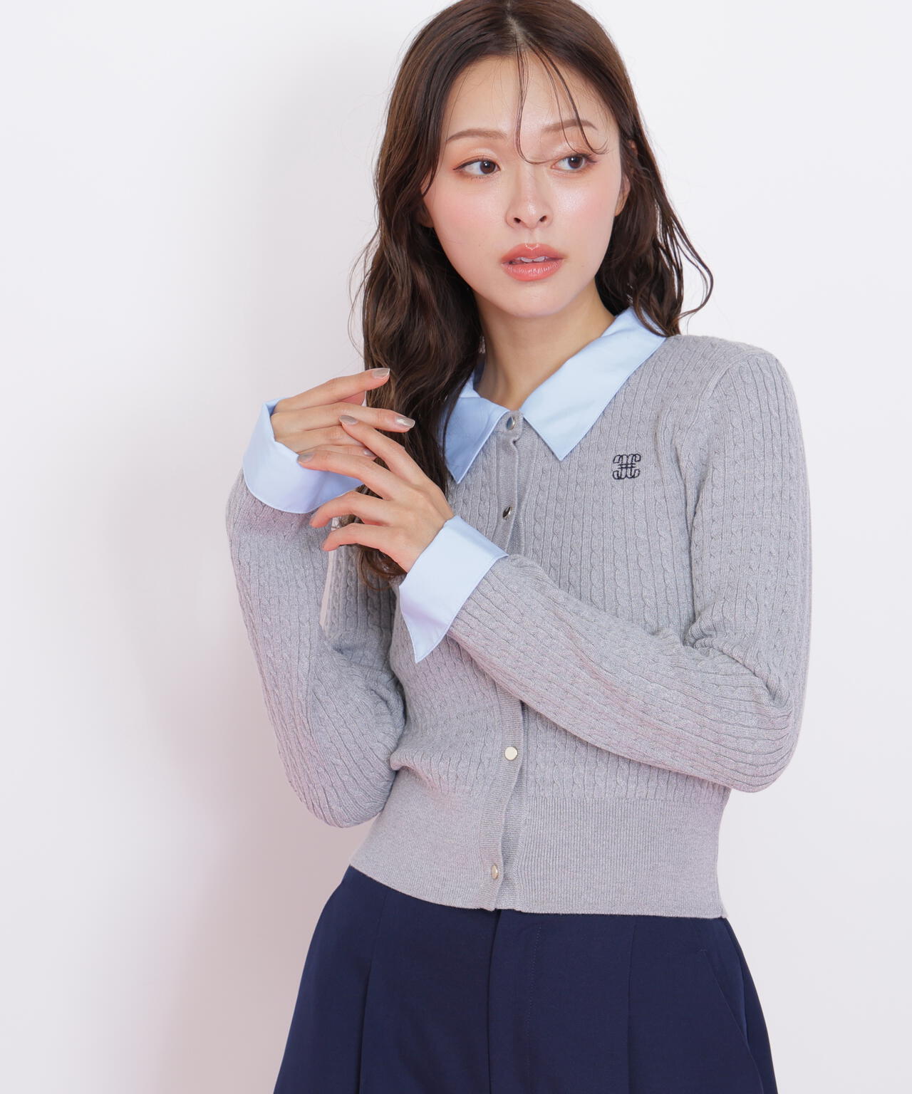 衿付きミニケーブルカーディガン | JILL by JILL STUART（ジル バイ