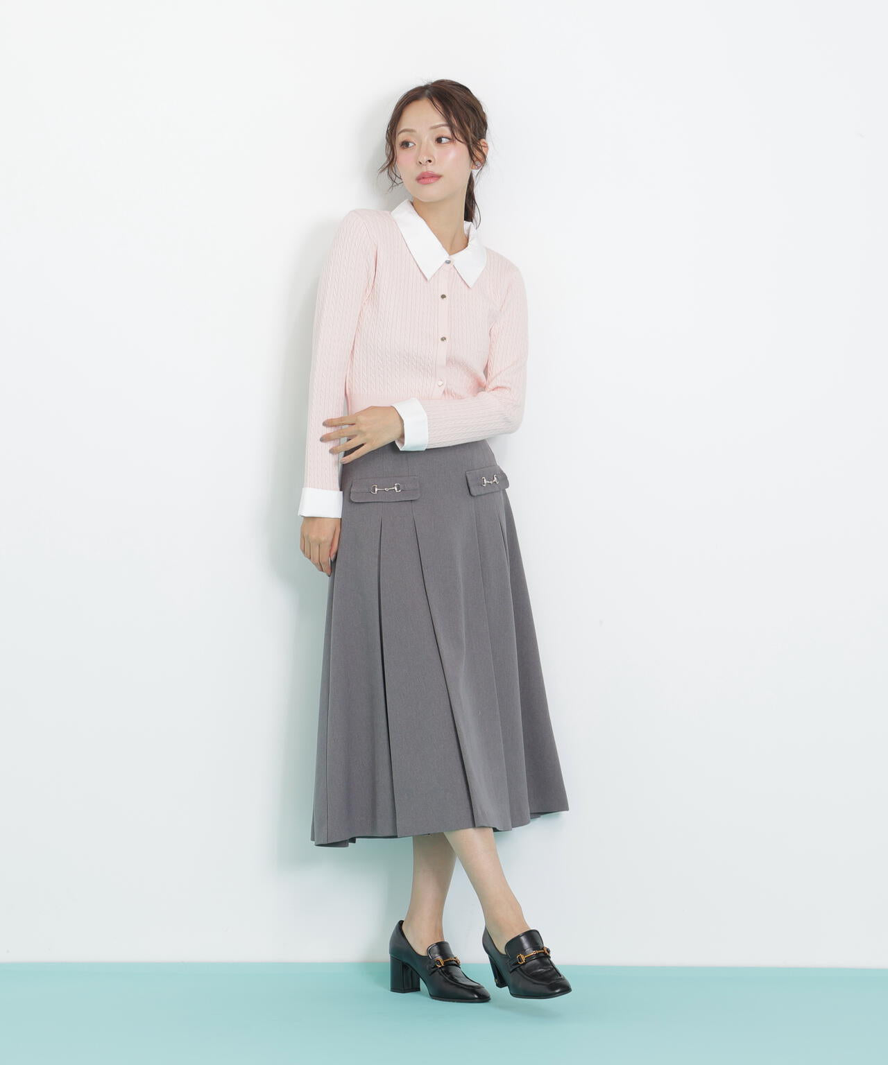 SHISHIKUI グレー・カーキ カーディガン MIX ノベルティ2点付き