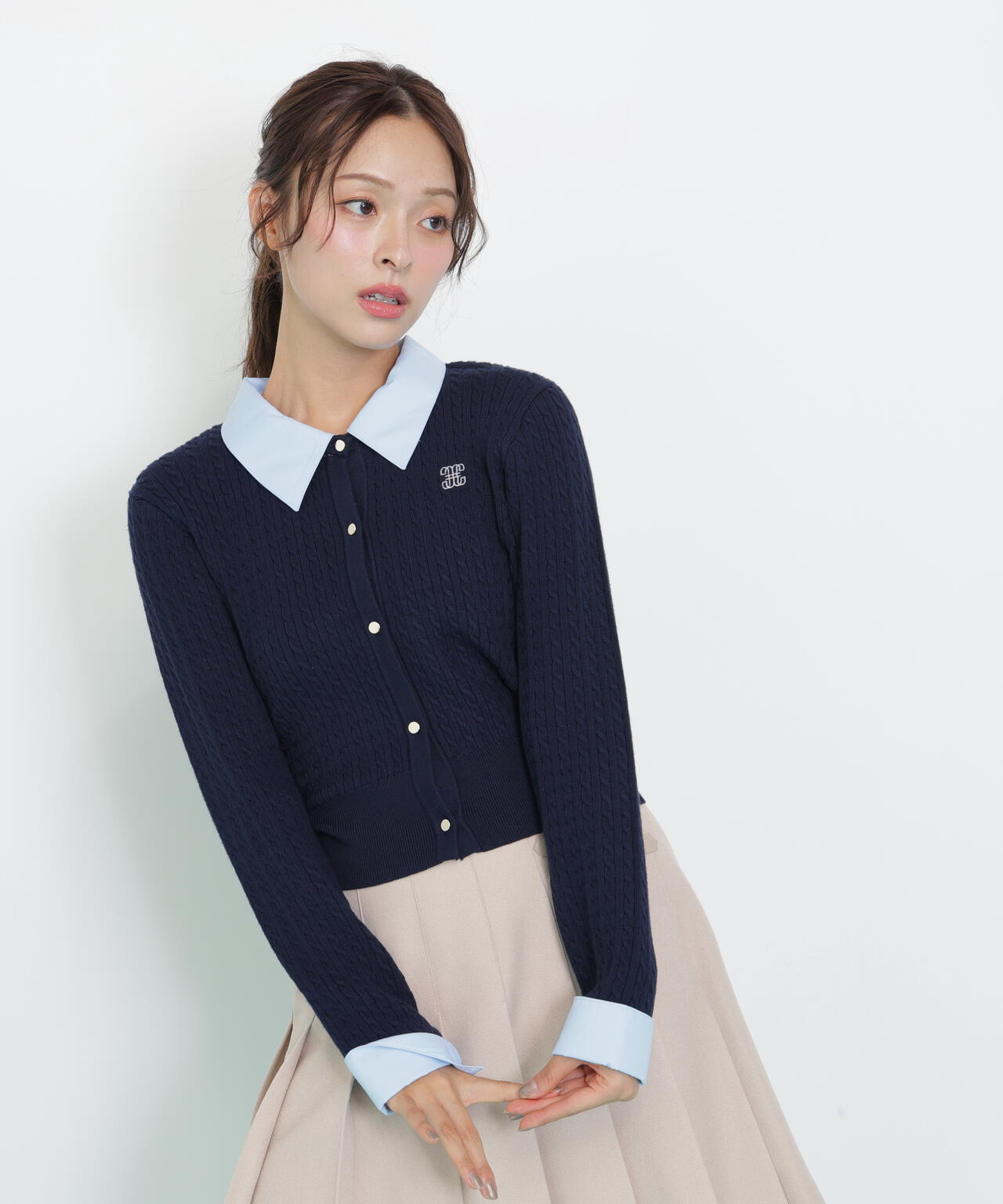 衿付きミニケーブルカーディガン | JILL by JILL STUART（ジル バイ