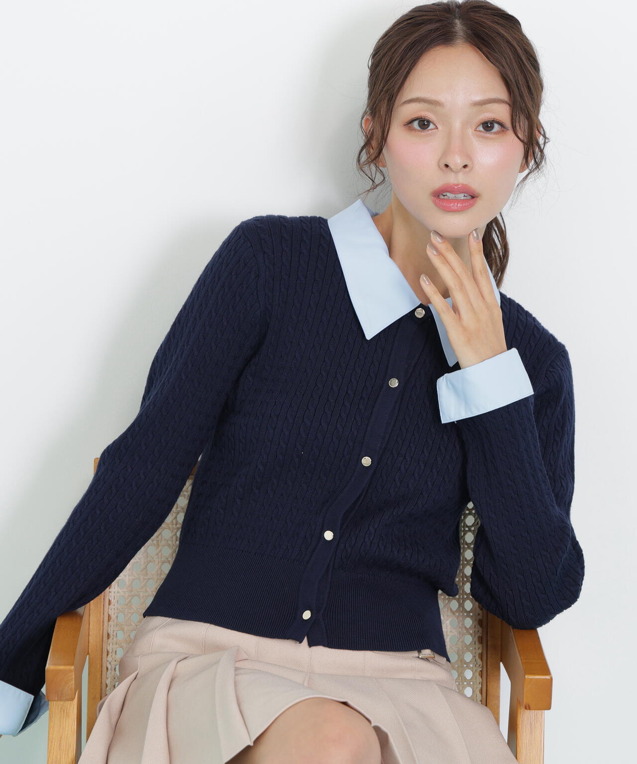 衿付きミニケーブルカーディガン | JILL by JILL STUART（ジル バイ