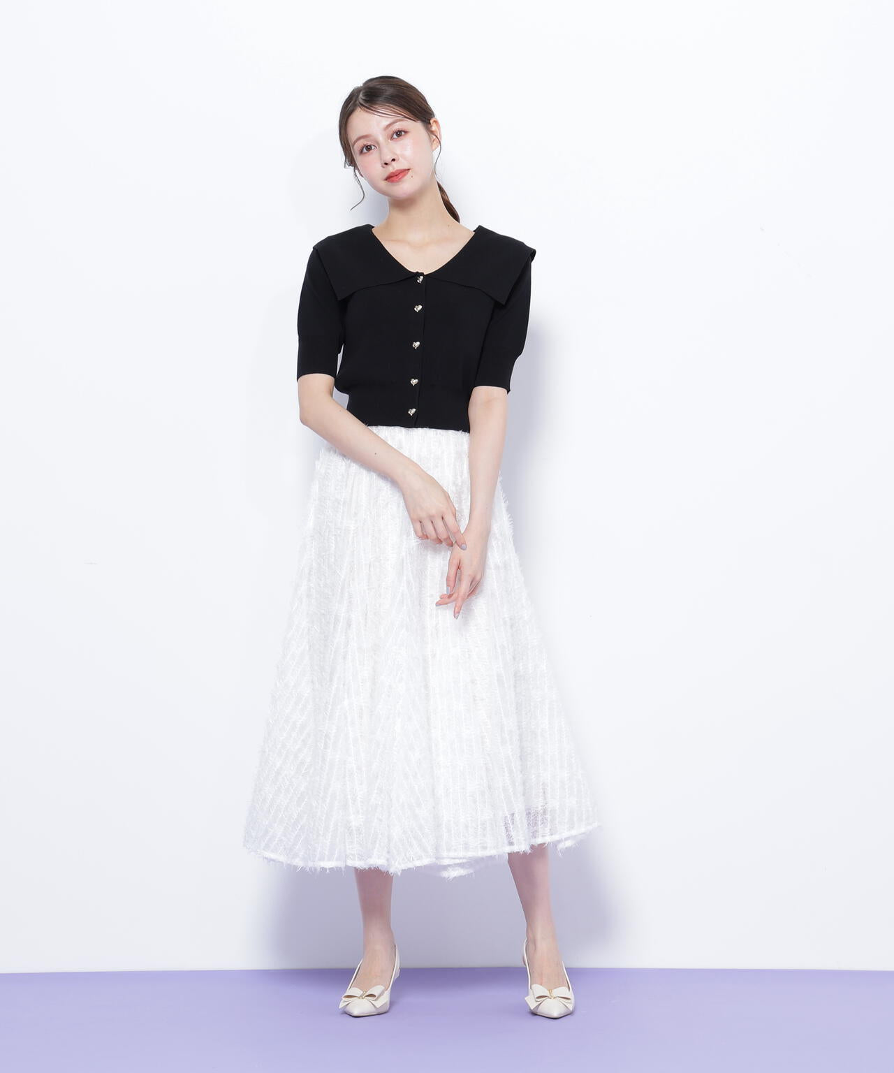 その他 Jill 半袖ビッグカラーデザイン釦ニット | JILL by JILL STUART（ジル バイ