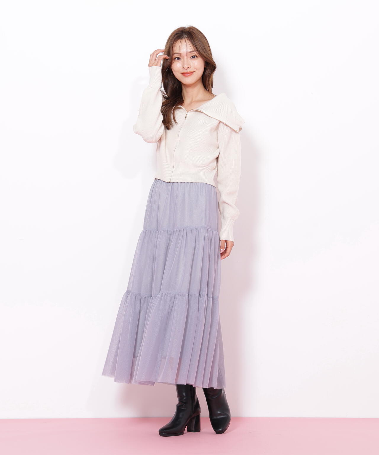 トップス Gail ビッグカラージップニット | JILL by JILL STUART（ジル バイ ジル