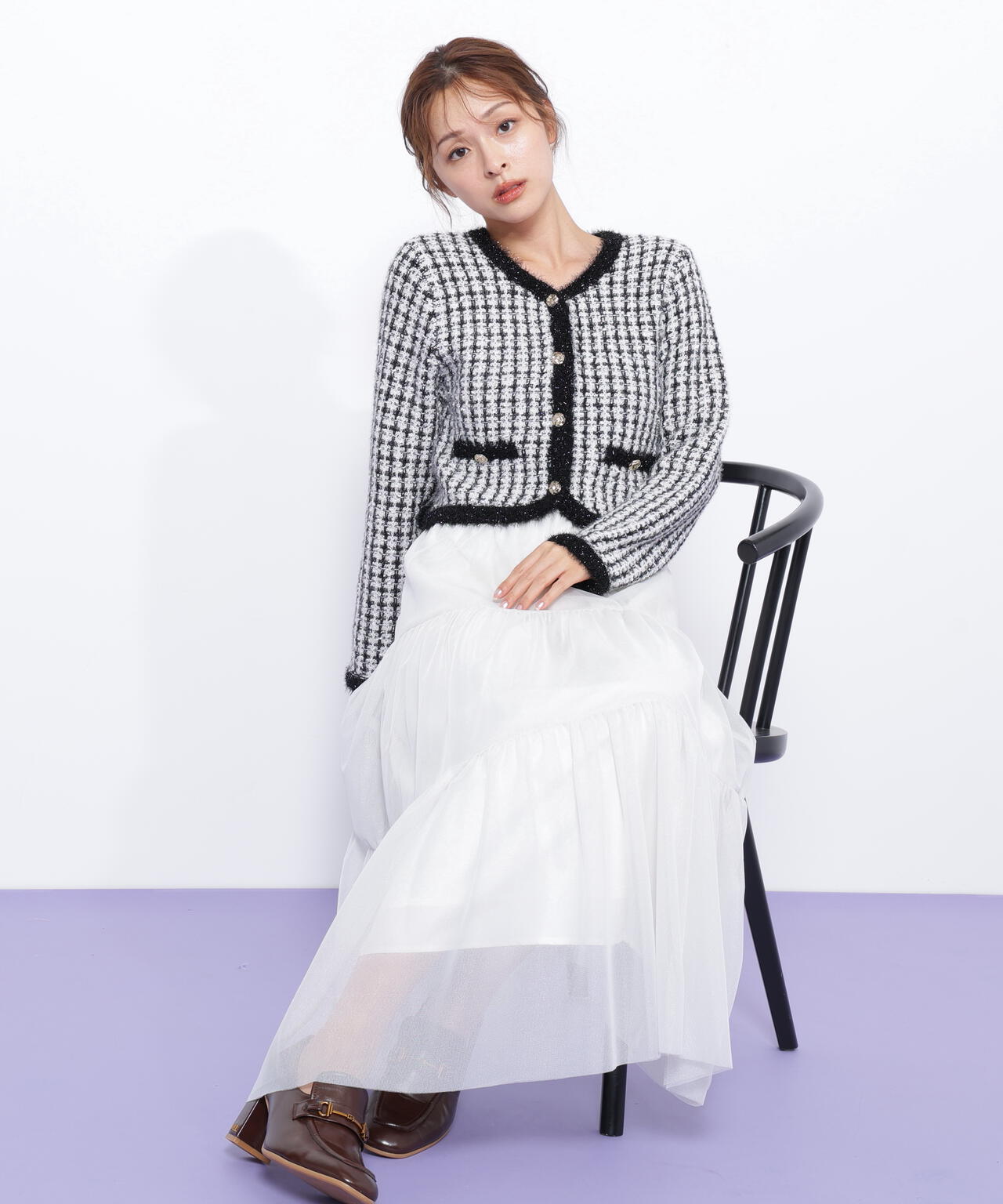 ファンシーツイードカーディガン