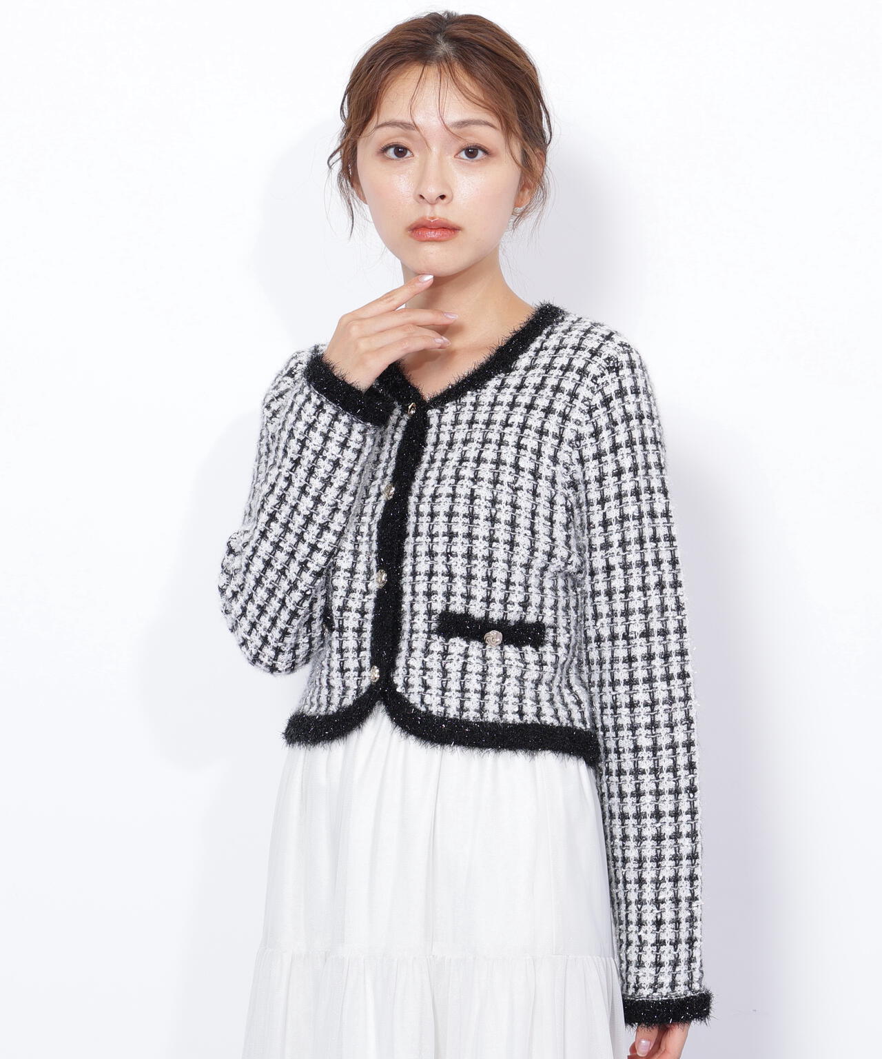 ファンシーツイードカーディガン
