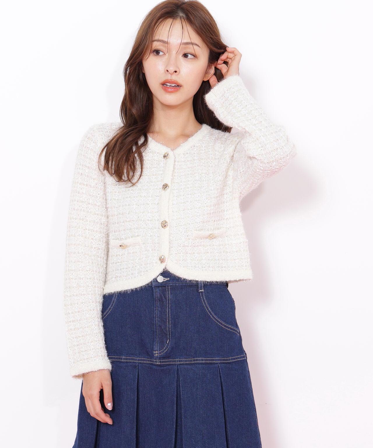 ファンシーツイードカーディガン