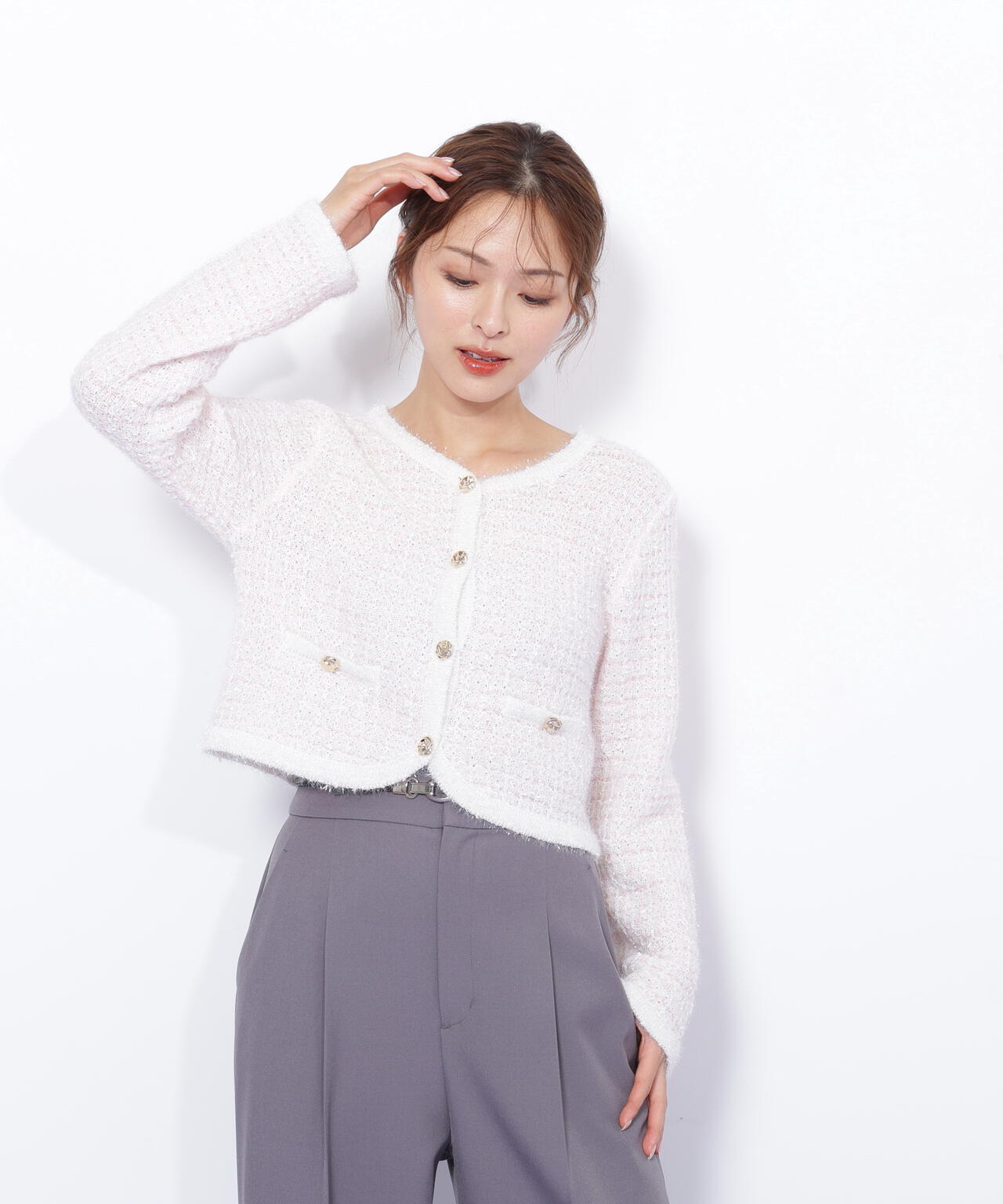 ファンシーツイードカーディガン