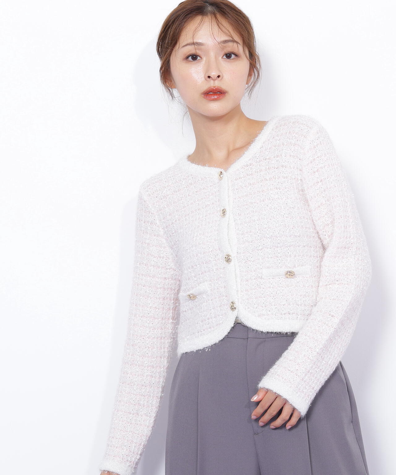 ファンシーツイードカーディガン