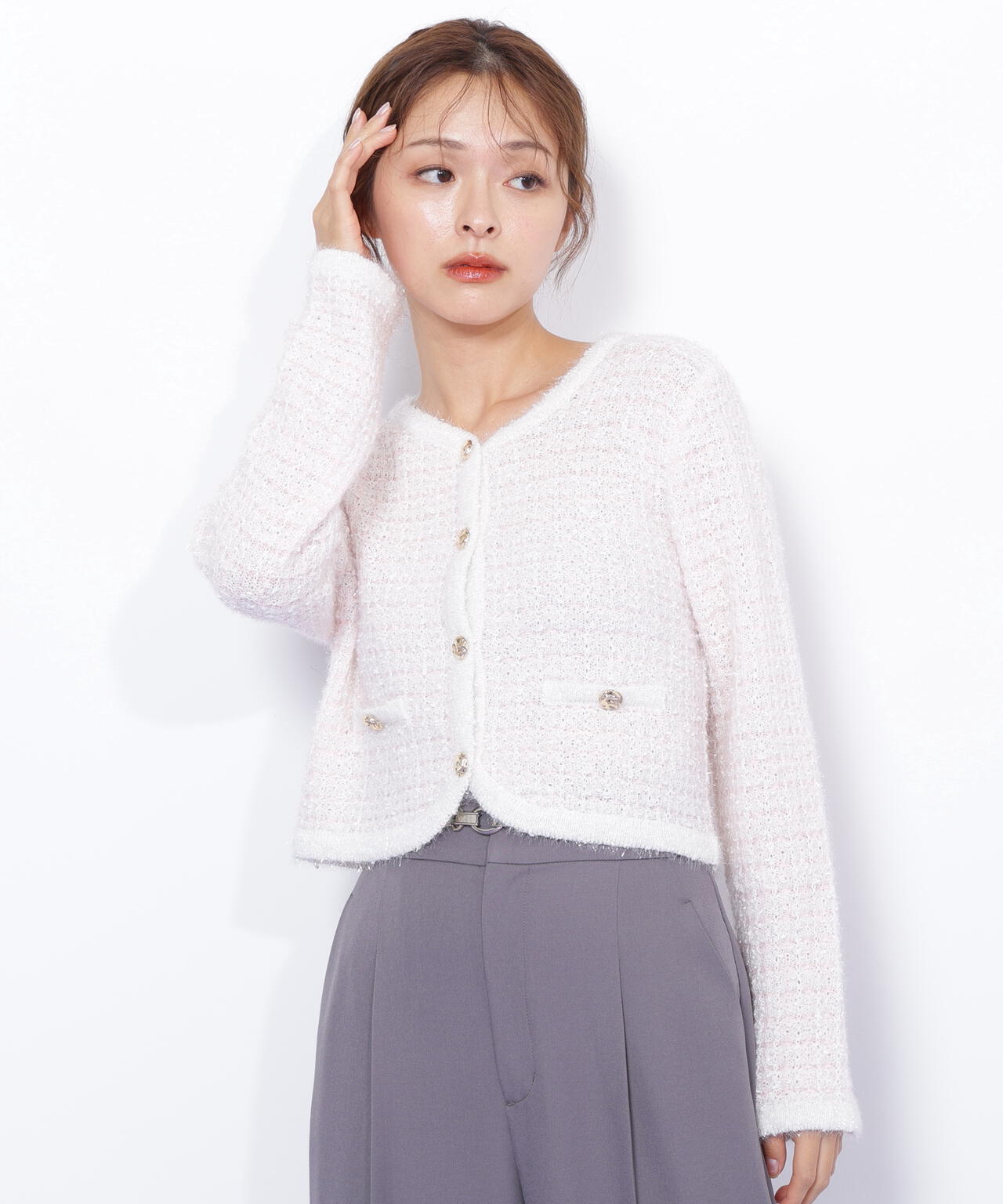 ファンシーツイードカーディガン