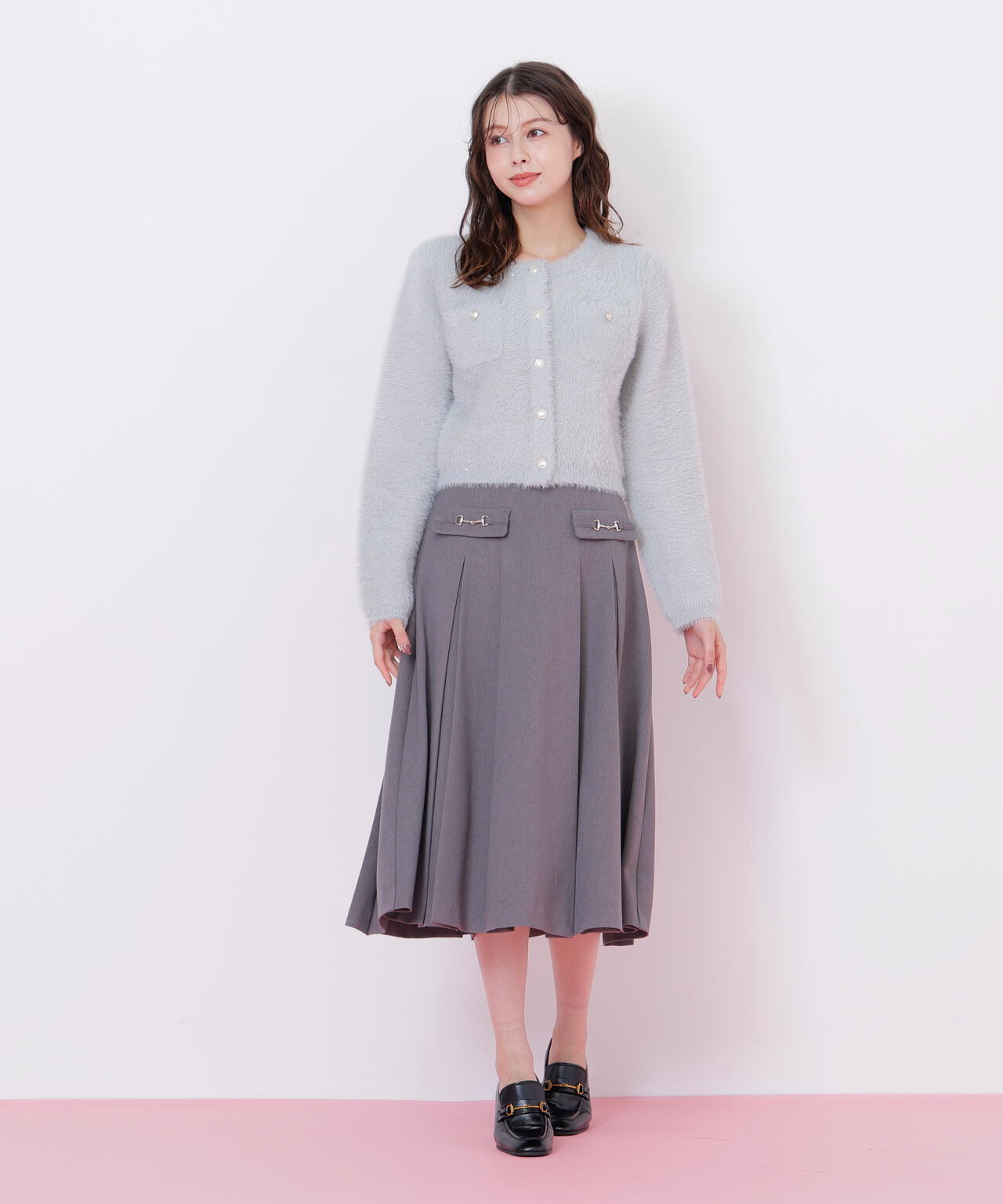 スパンコールフェザーニットジャケット