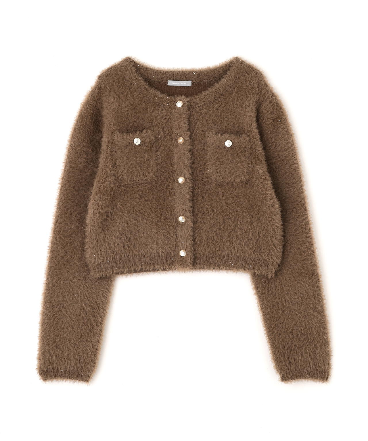 スパンコールフェザーニットジャケット