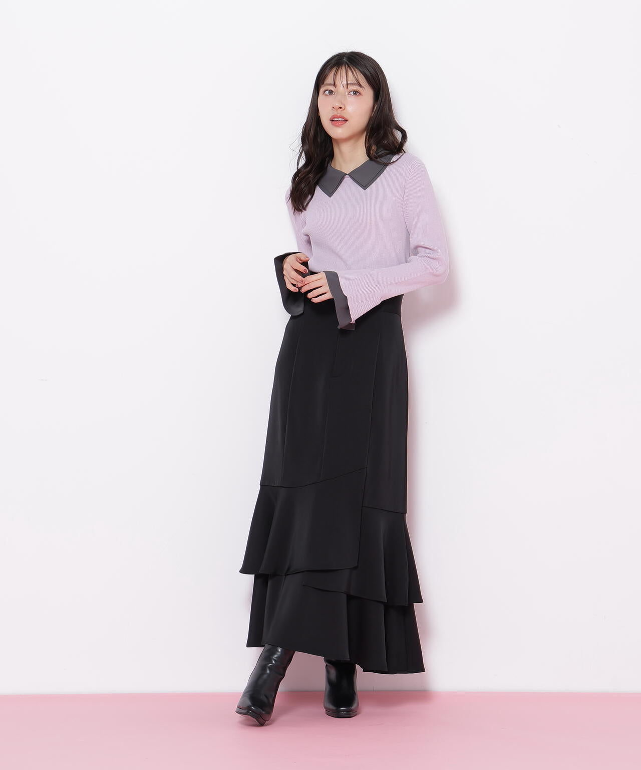 ダブルカラーリブニット | JILL by JILL STUART（ジル バイ ジル