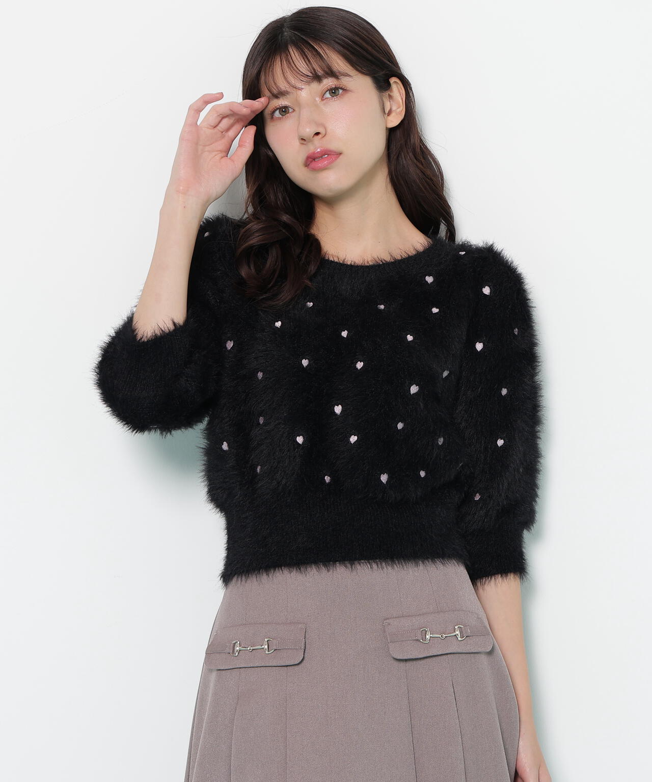 ハート刺繍シャギーニット | JILL by JILL STUART（ジル バイ ジル