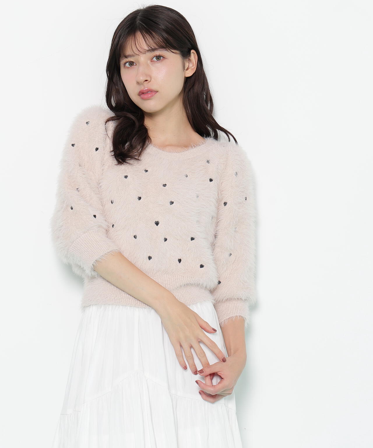 ハート刺繍シャギーニット | JILL by JILL STUART（ジル バイ ジル