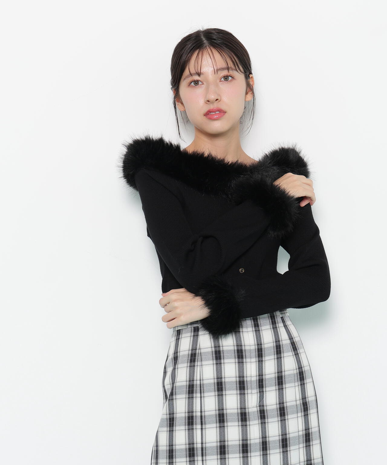 フェイクファートリムニット | JILL by JILL STUART（ジル バイ ジル