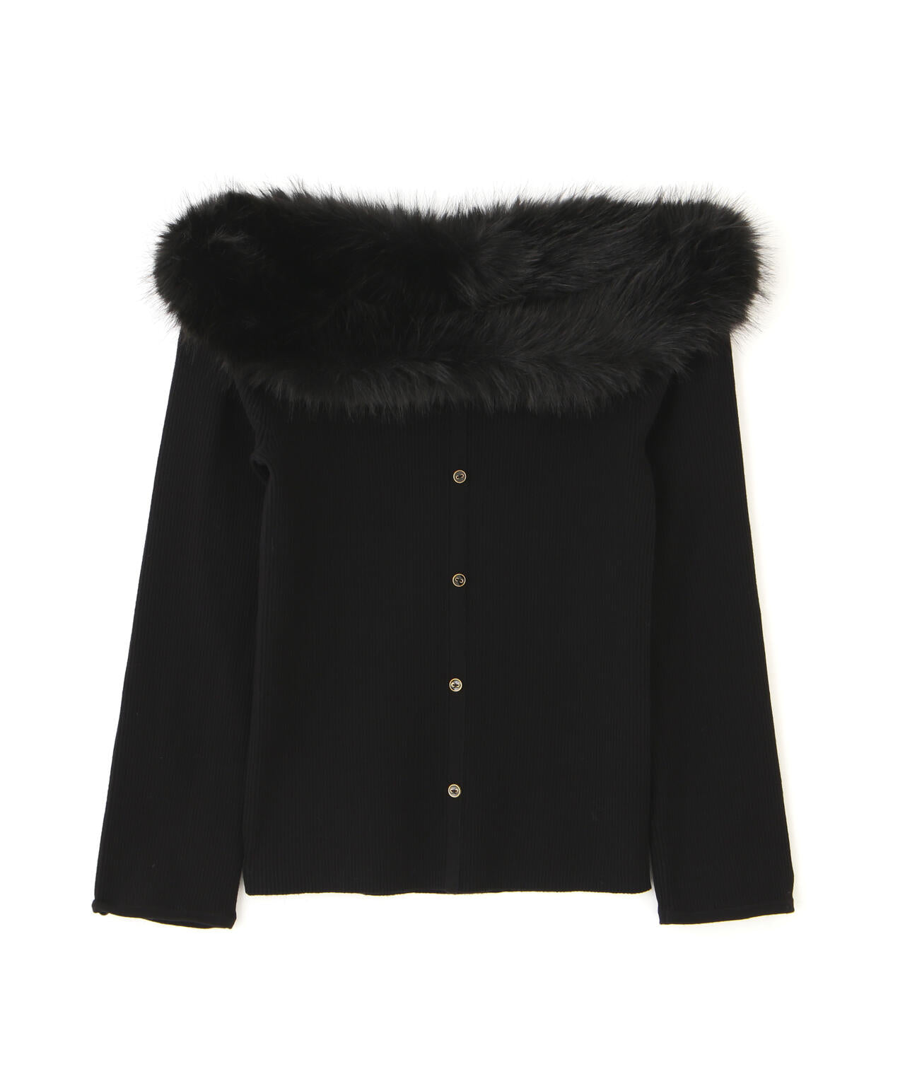 フェイクファートリムニット