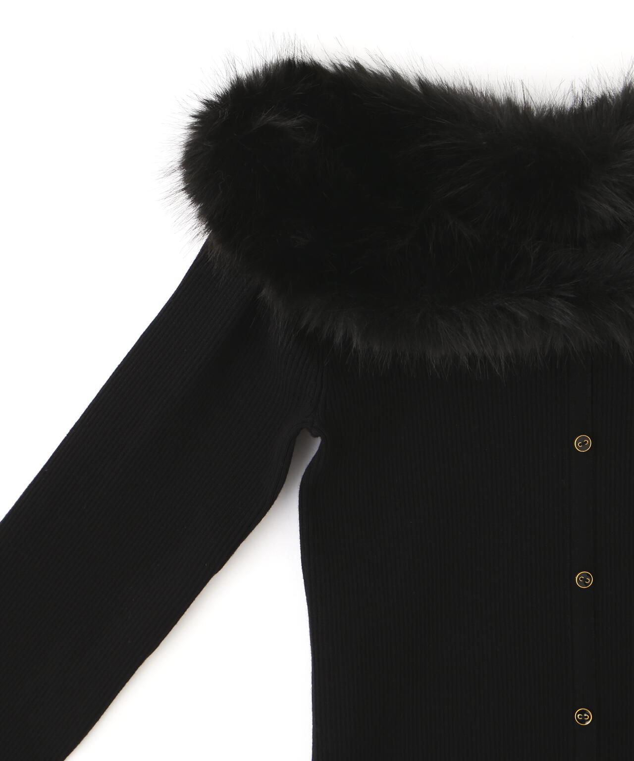 フェイクファートリムニット