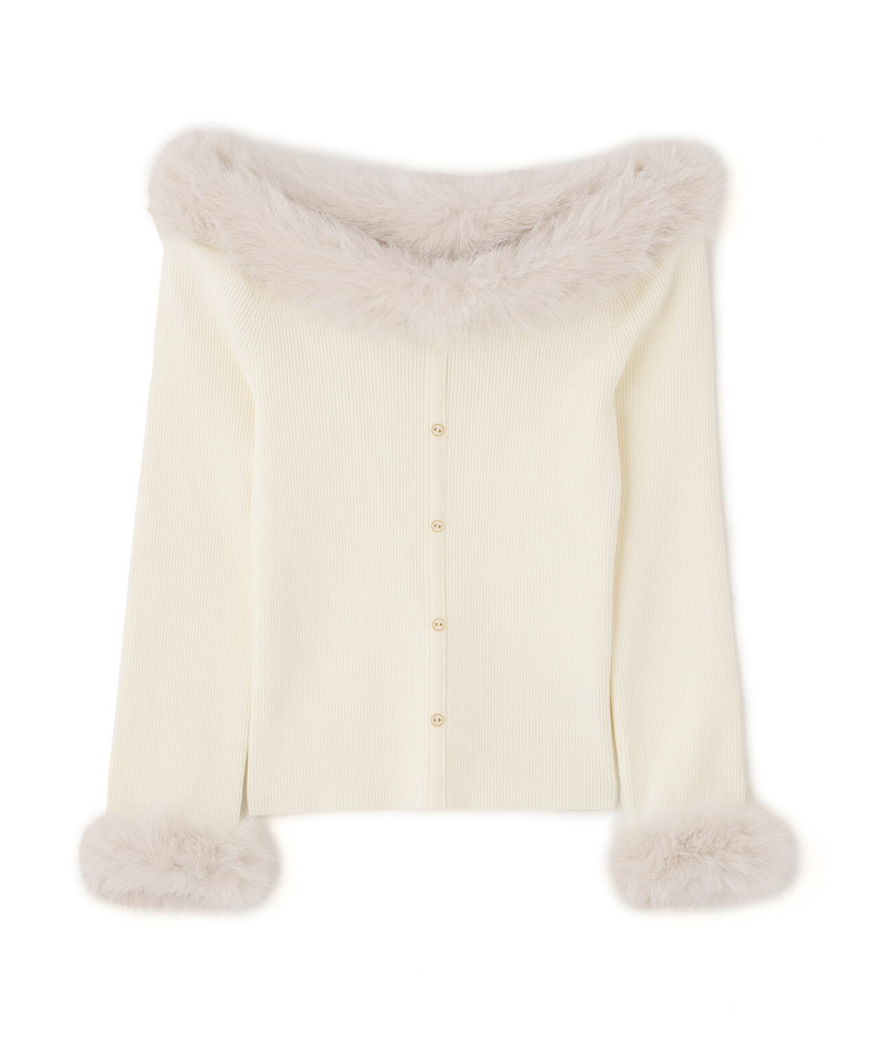 フェイクファートリムニット