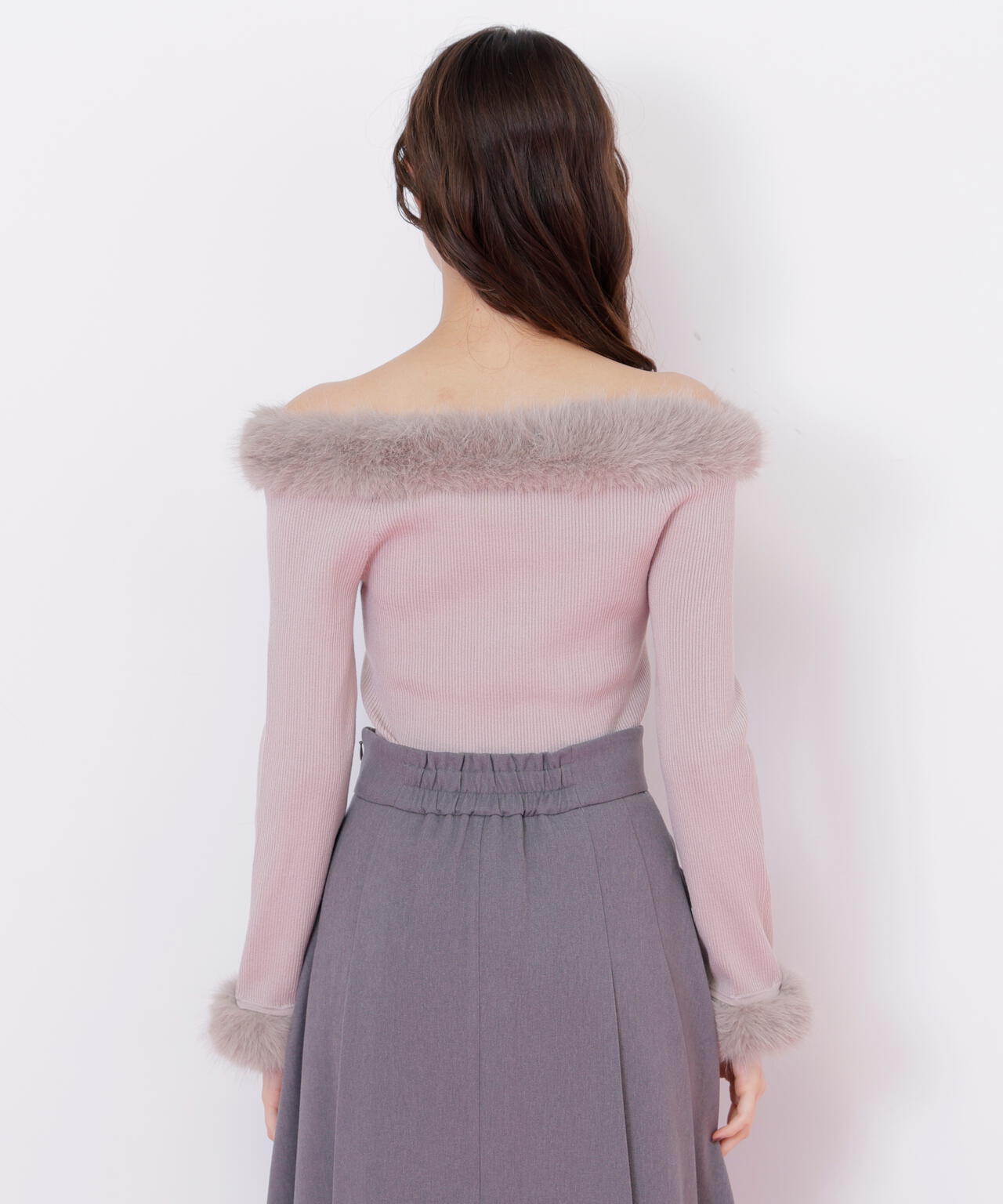 フェイクファートリムニット