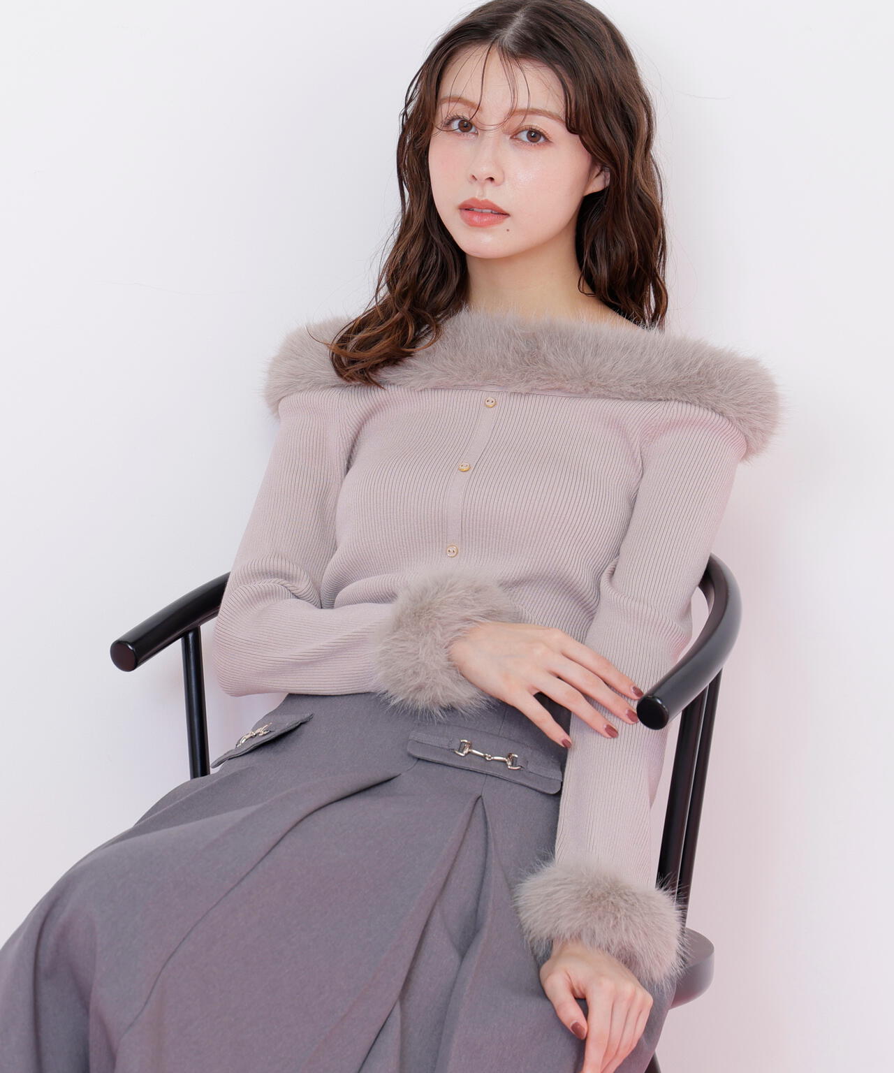 フェイクファートリムニット | JILL by JILL STUART（ジル バイ ジル