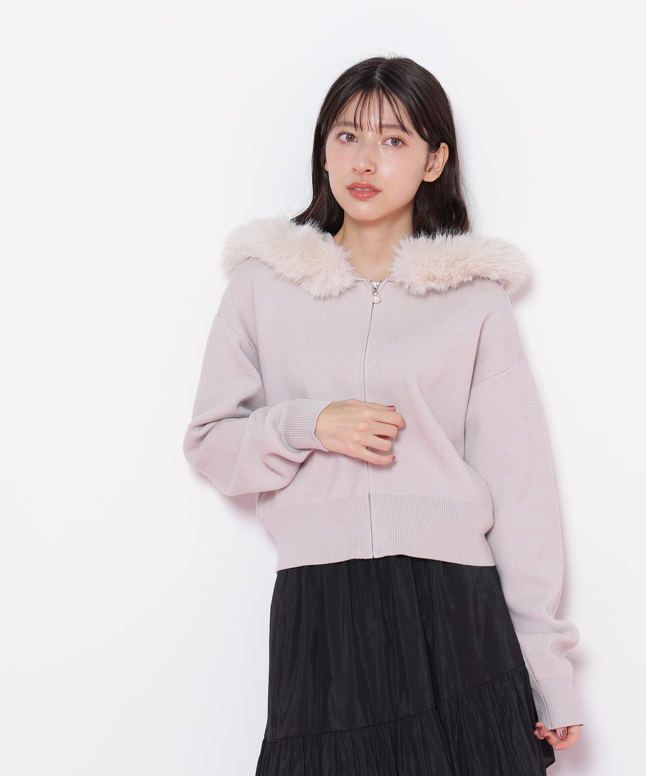 フェイクファー付きニットパーカー | JILL by JILL STUART（ジル バイ