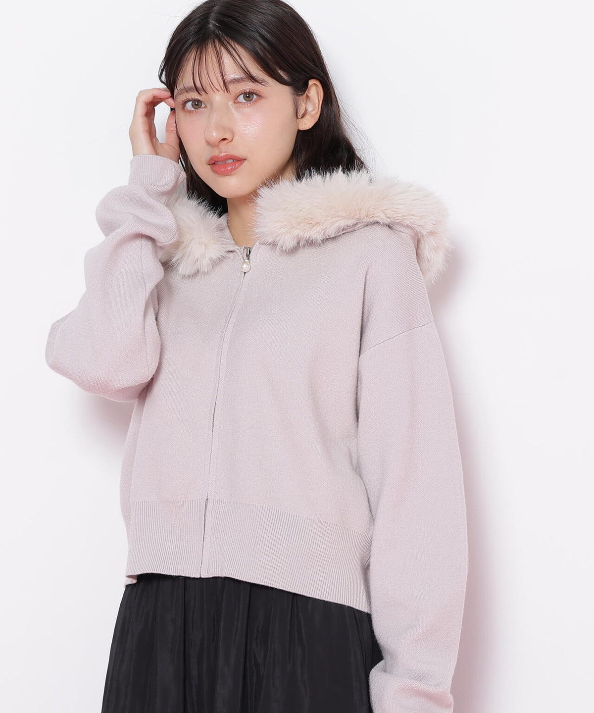 フェイクファー付きニットパーカー | JILL by JILL STUART（ジル バイ 