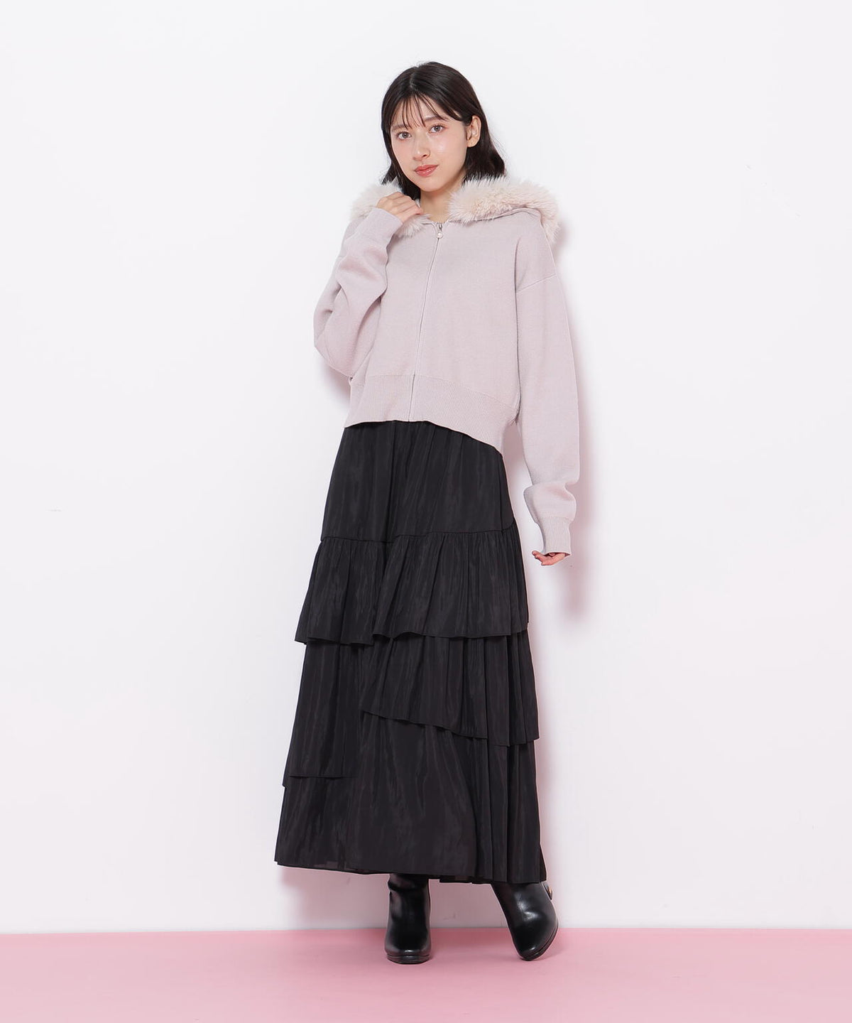 フェイクファー付きニットパーカー | JILL by JILL STUART（ジル バイ 