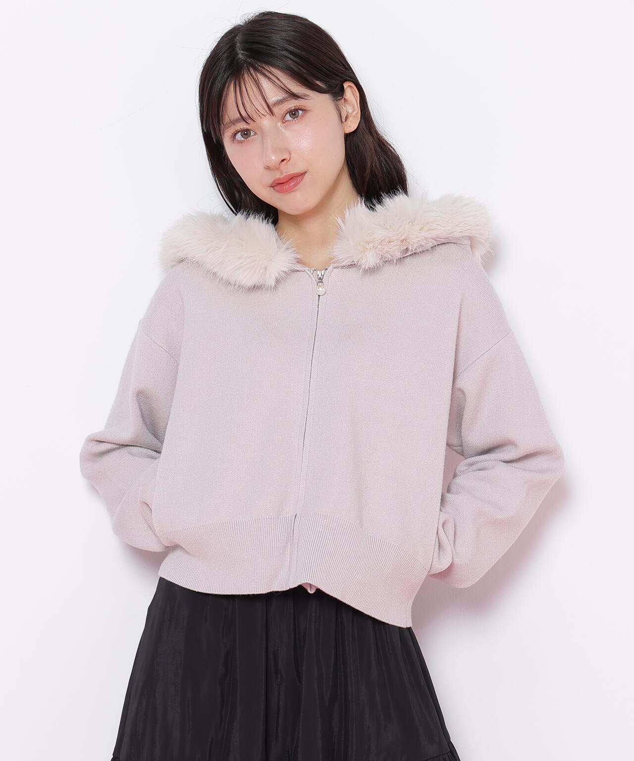 フェイクファー付きニットパーカー | JILL by JILL STUART（ジル