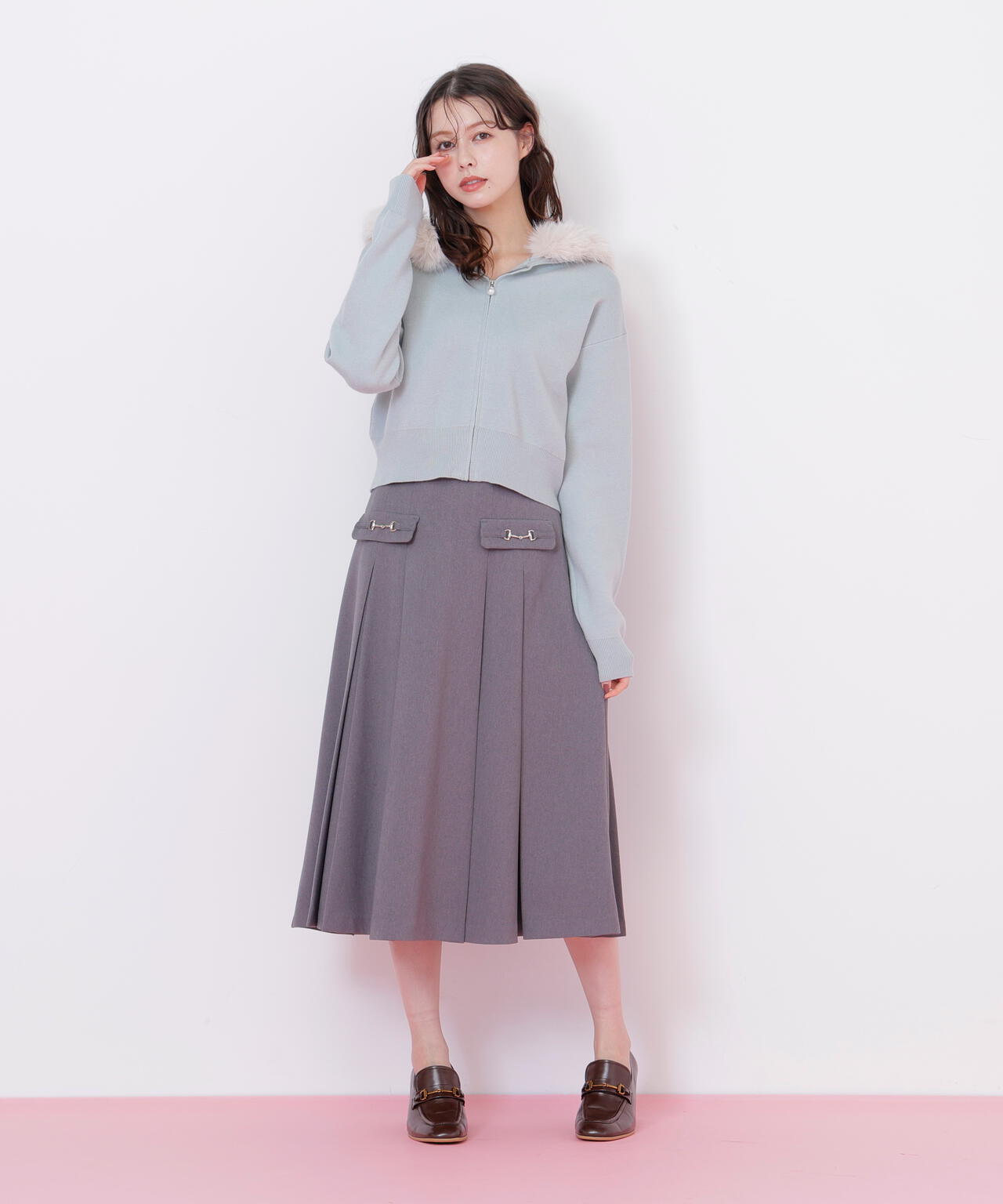 フェイクファー付きニットパーカー | JILL by JILL STUART（ジル バイ