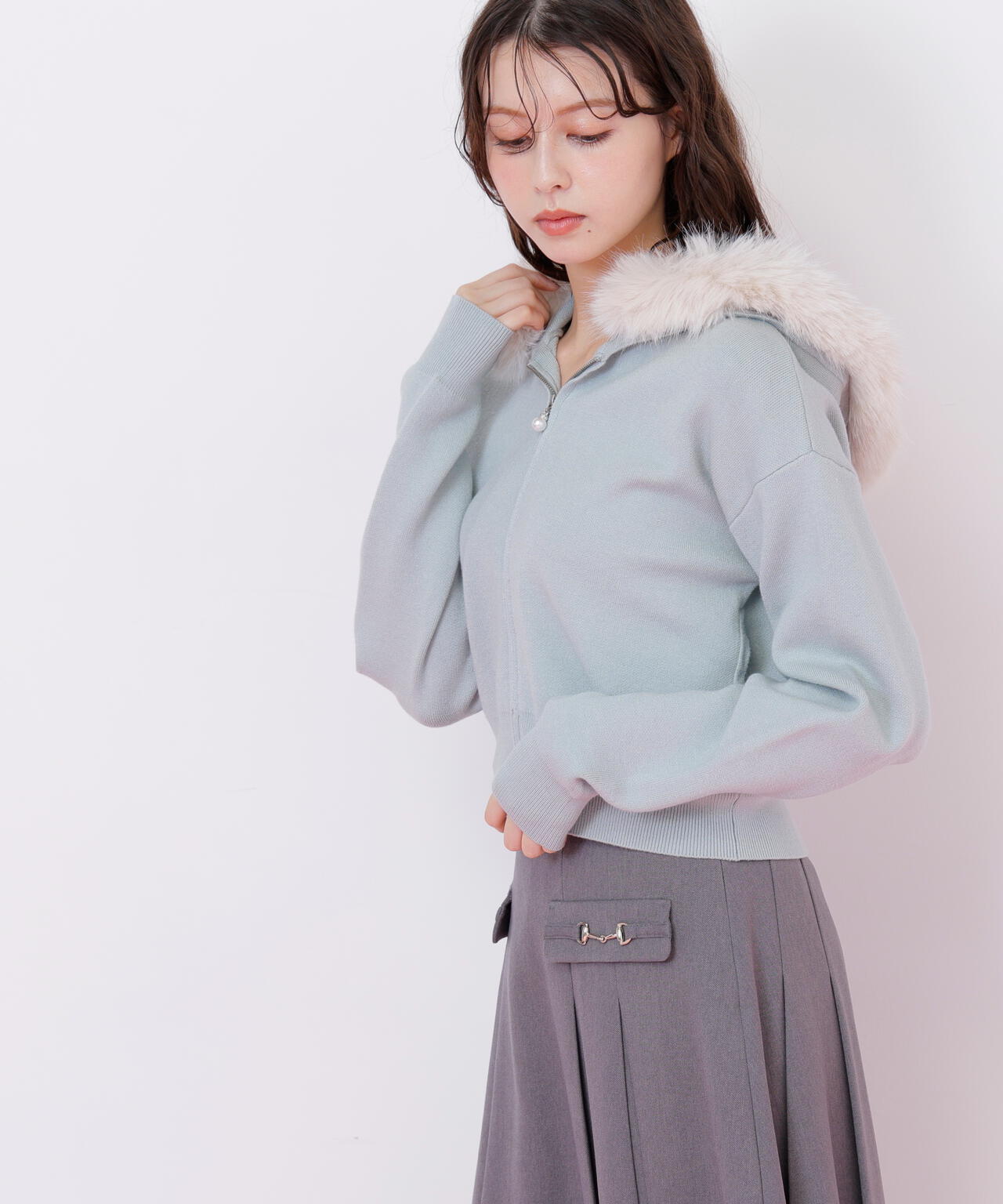 フェイクファー付きニットパーカー | JILL by JILL STUART（ジル