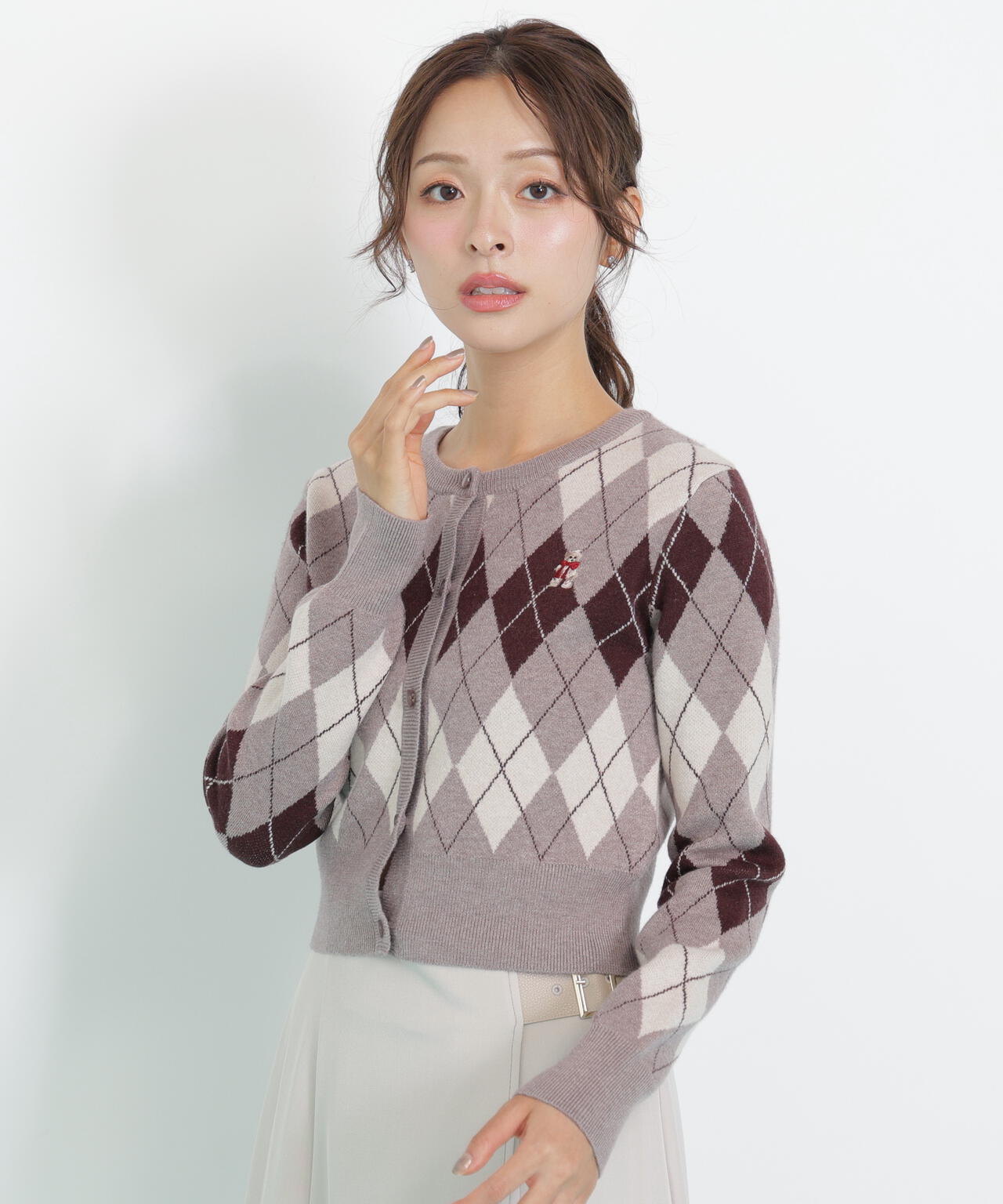 ＜ＢＥＡＲシリーズ＞アーガイルカーディガン