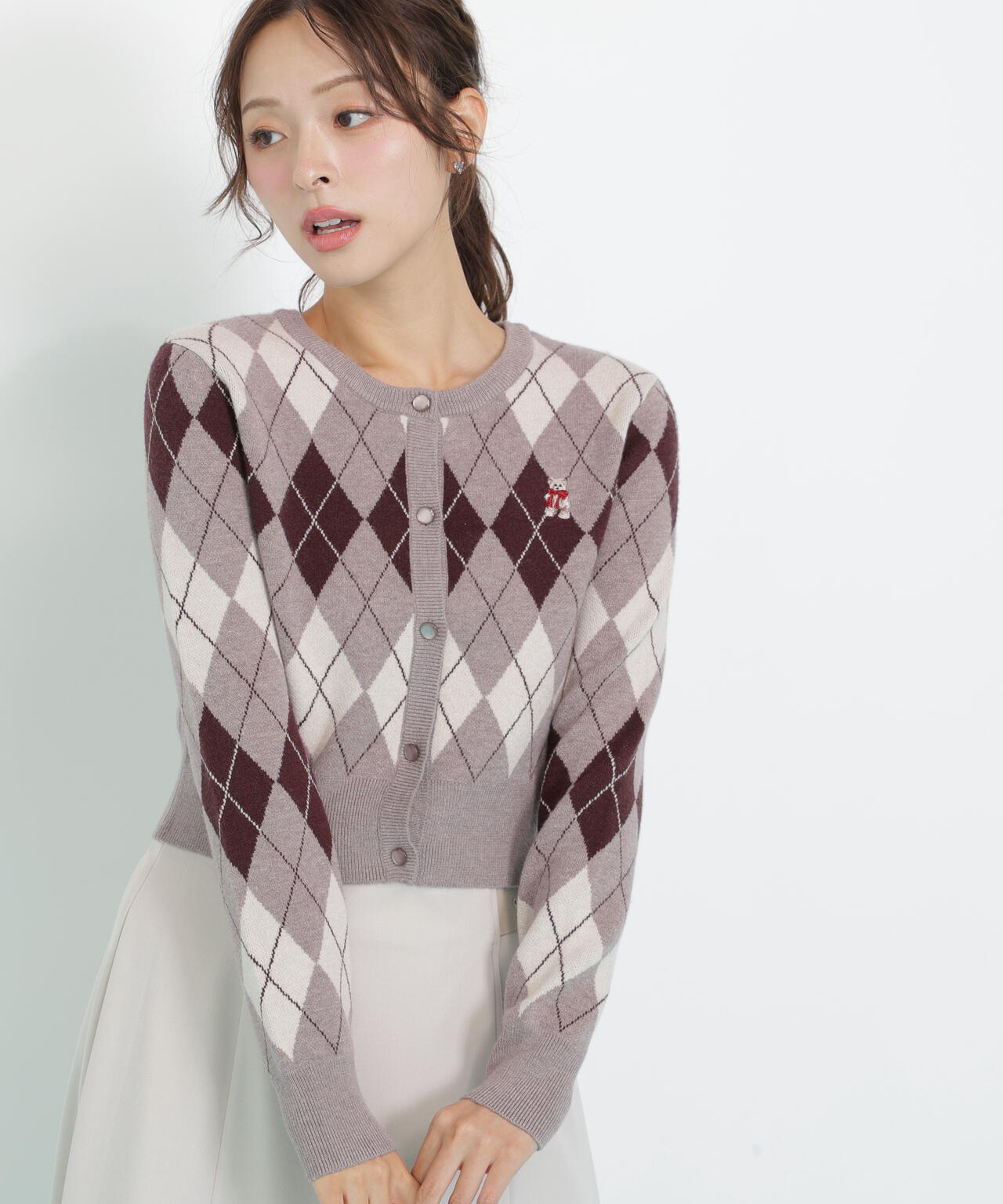 ＜ＢＥＡＲシリーズ＞アーガイルカーディガン