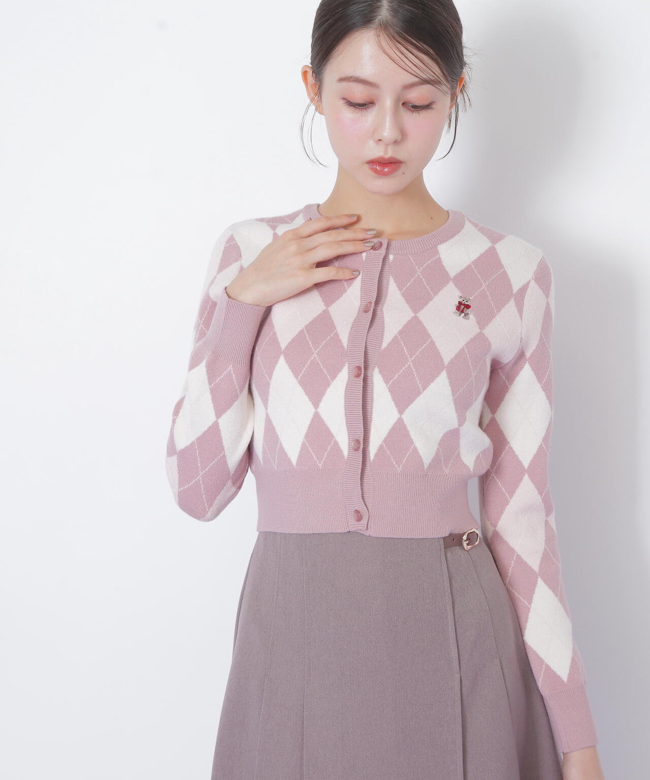 ＜ＢＥＡＲシリーズ＞アーガイルカーディガン