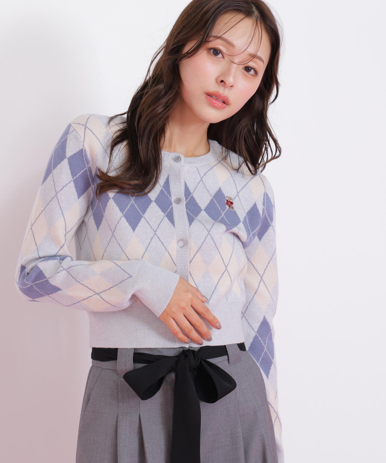 ＜ＢＥＡＲシリーズ＞アーガイルカーディガン