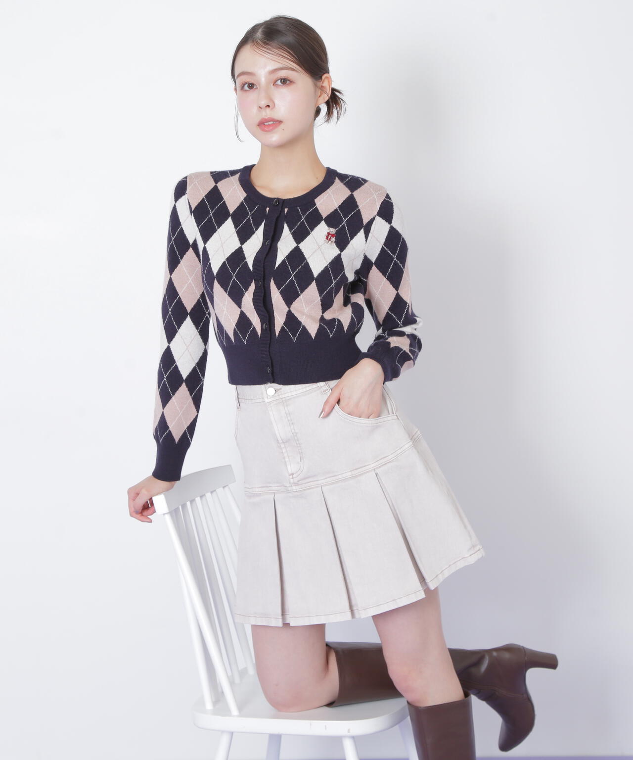 ＜ＢＥＡＲシリーズ＞アーガイルカーディガン