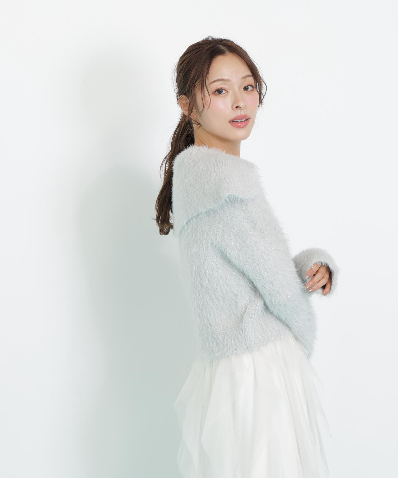 ラメフェザービッグカラーニットブルゾン | JILL by JILL STUART（ジル