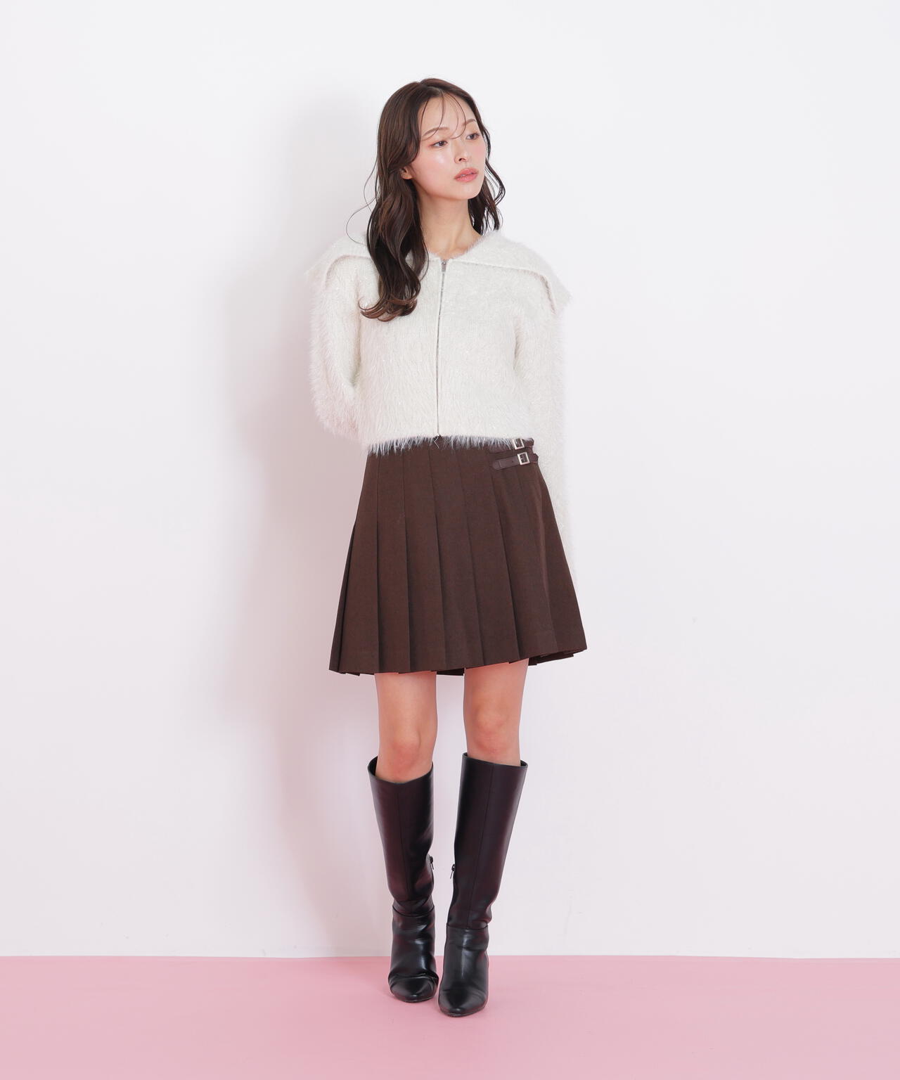 ラメフェザービッグカラーニットブルゾン | JILL by JILL STUART（ジル