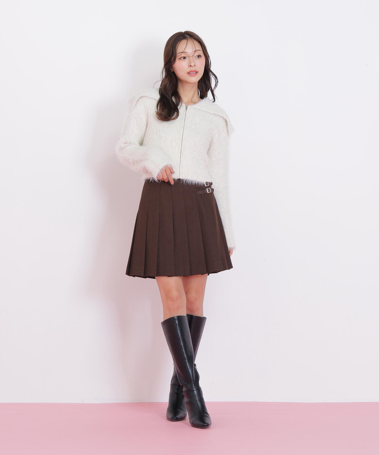 ラメフェザービッグカラーニットブルゾン | JILL by JILL STUART（ジル