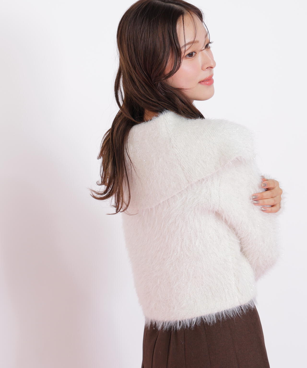 Kラメフェザービッグカラーニットブルゾン ラメフェザービッグカラーニットブルゾン | JILL by JILL STUART（ジル