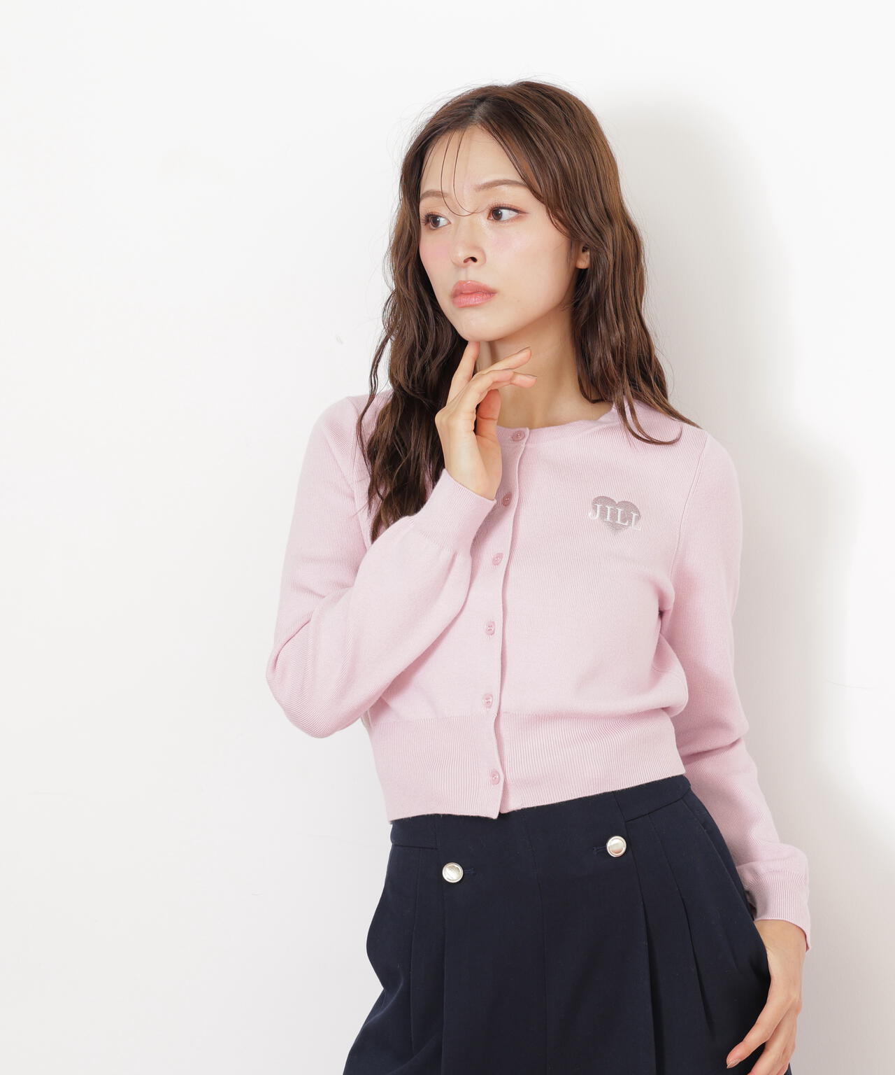 ジャスグリッティー　ハート刺繍カーディガン ハート刺繍カラーカーディガン | JILL by JILL STUART（ジル